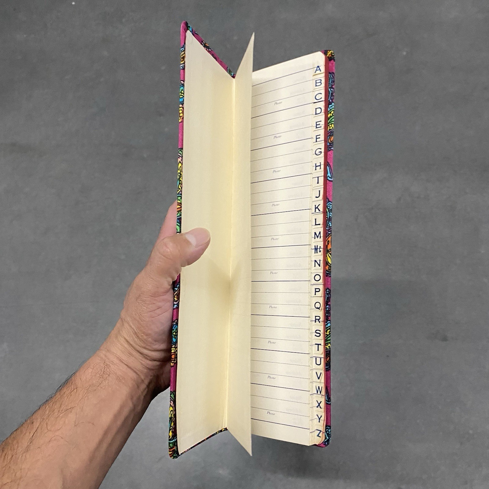 VTG 60s 70s Paisley Fabric Address Book Phone Psychedelic Mod Hippie Unused