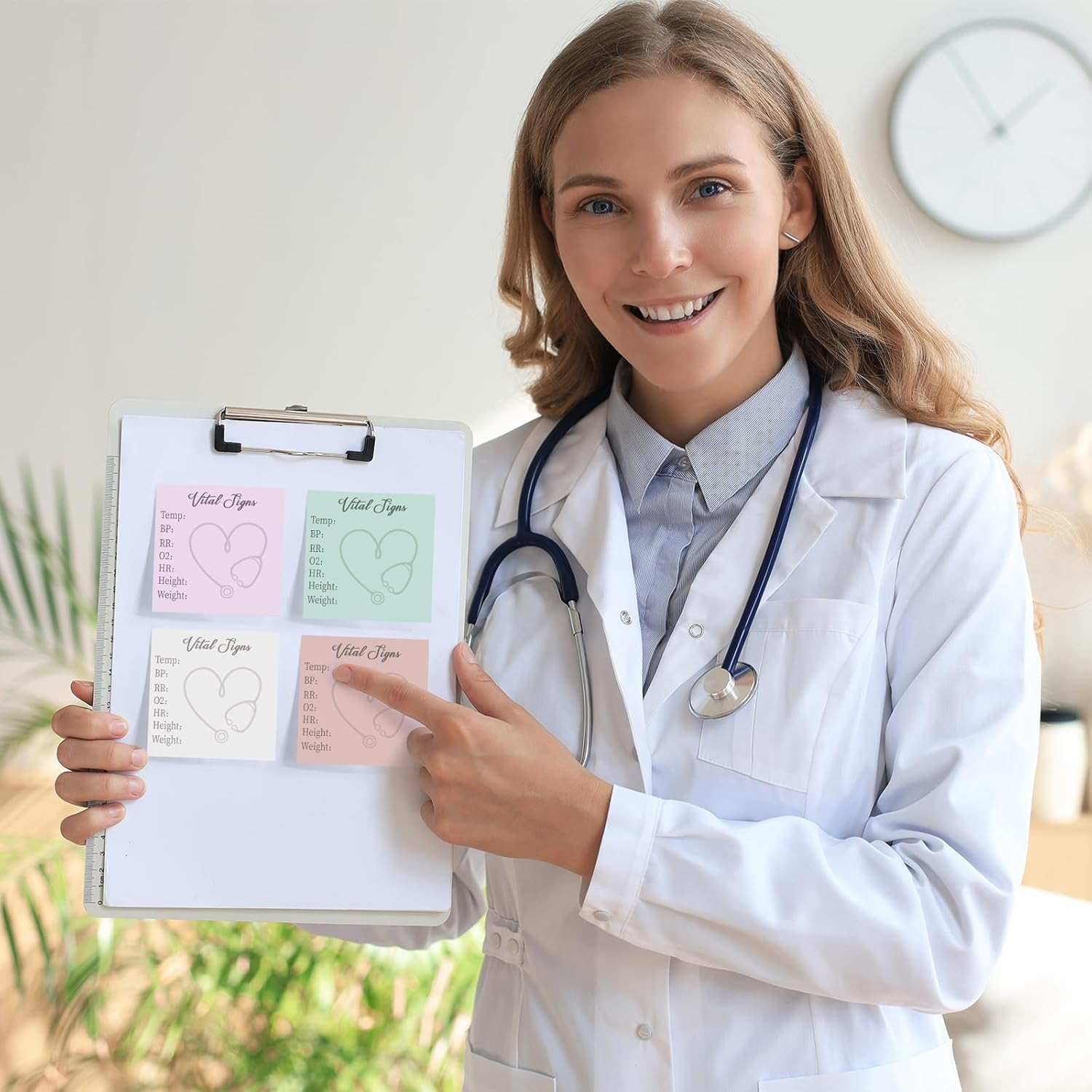 Vital Signs Sticky Notes 3×3 Inch – Cute Self-Stick Notepads for Office & School