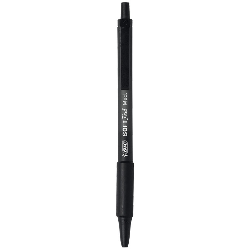 BIC Soft Feel Retractable Ball Point Pen Medium, Black Ink, 36 Pack