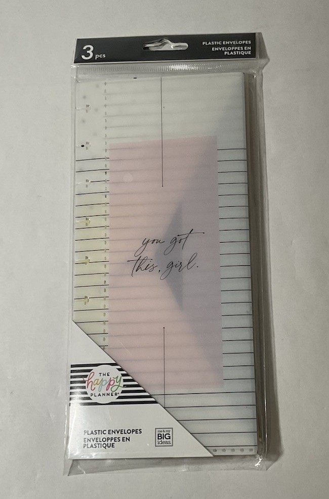 Happy Planner You Got This Girl Plastic Envelopes, 6.12″ x 8.37″, Pack of 3