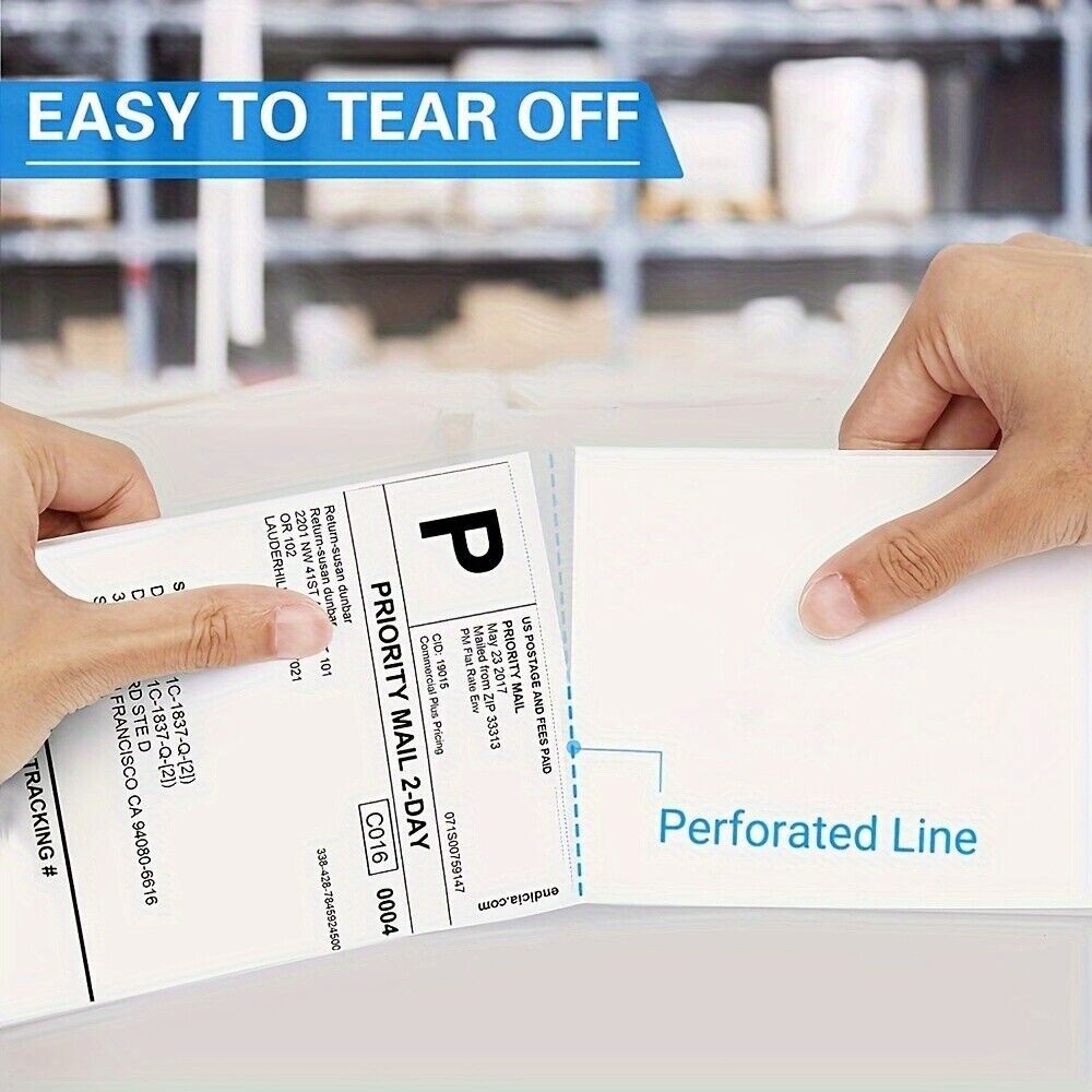 500 4×6 Fanfold Direct Thermal Shipping Labels for Zebra & Rollo Printers
