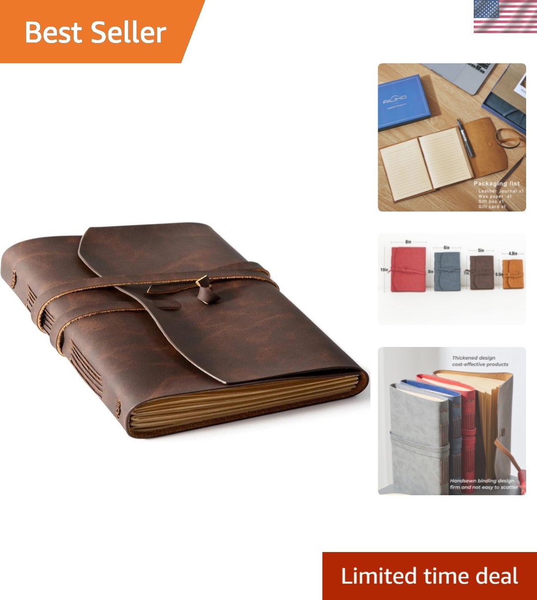Leather Journal Notebook – Genuine Leather Journals for Writing 8×10 Inches, …