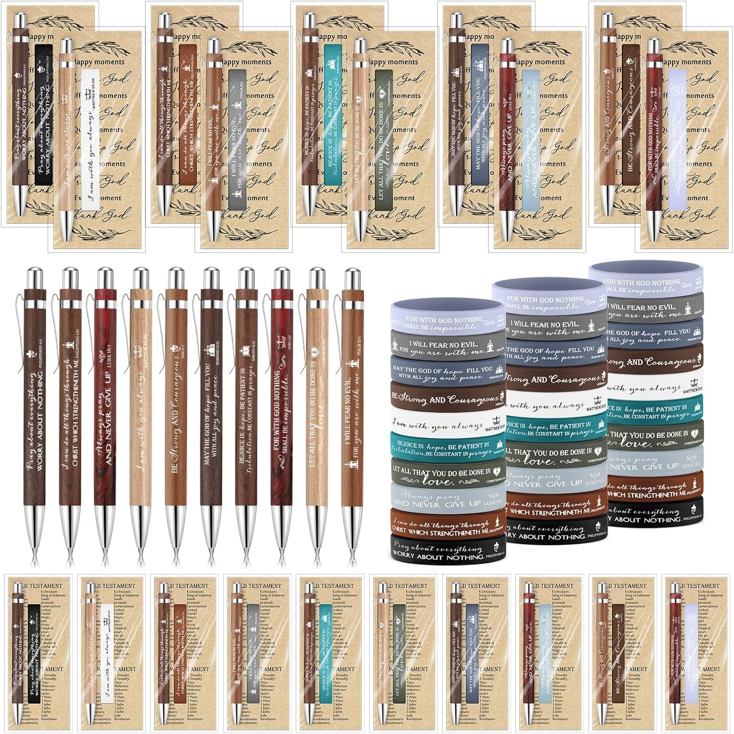 30 Sets Father’s Day Christian Gifts Bulk Bible Verse Pens Religious Bookmark…