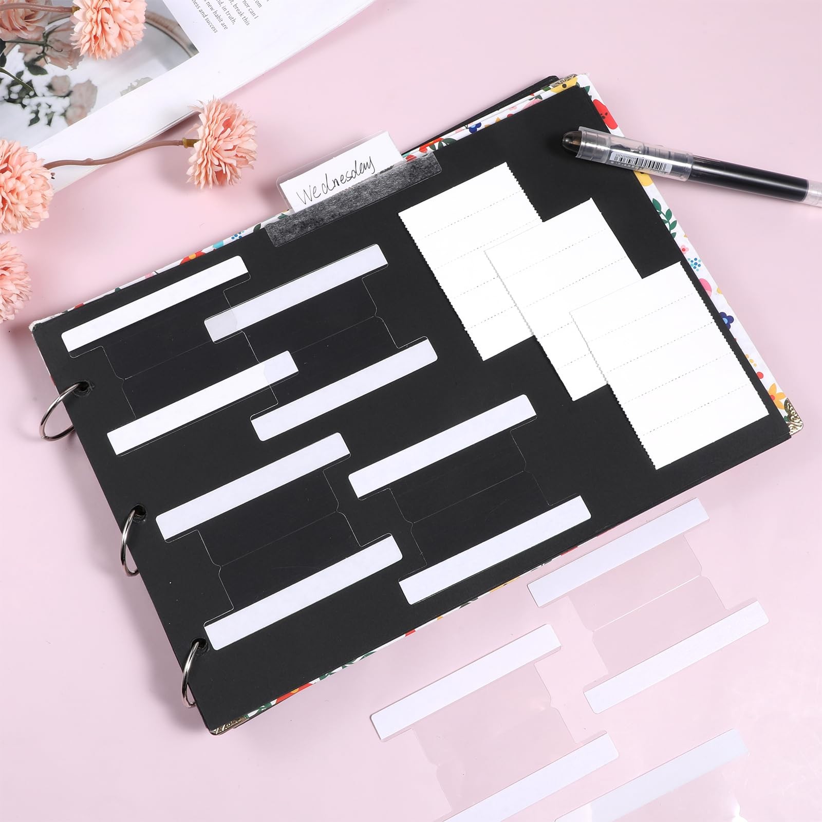 50 PCS File Folder Tabs Inserts SelfAdhesive Plastic Divider Clear 2 Inch