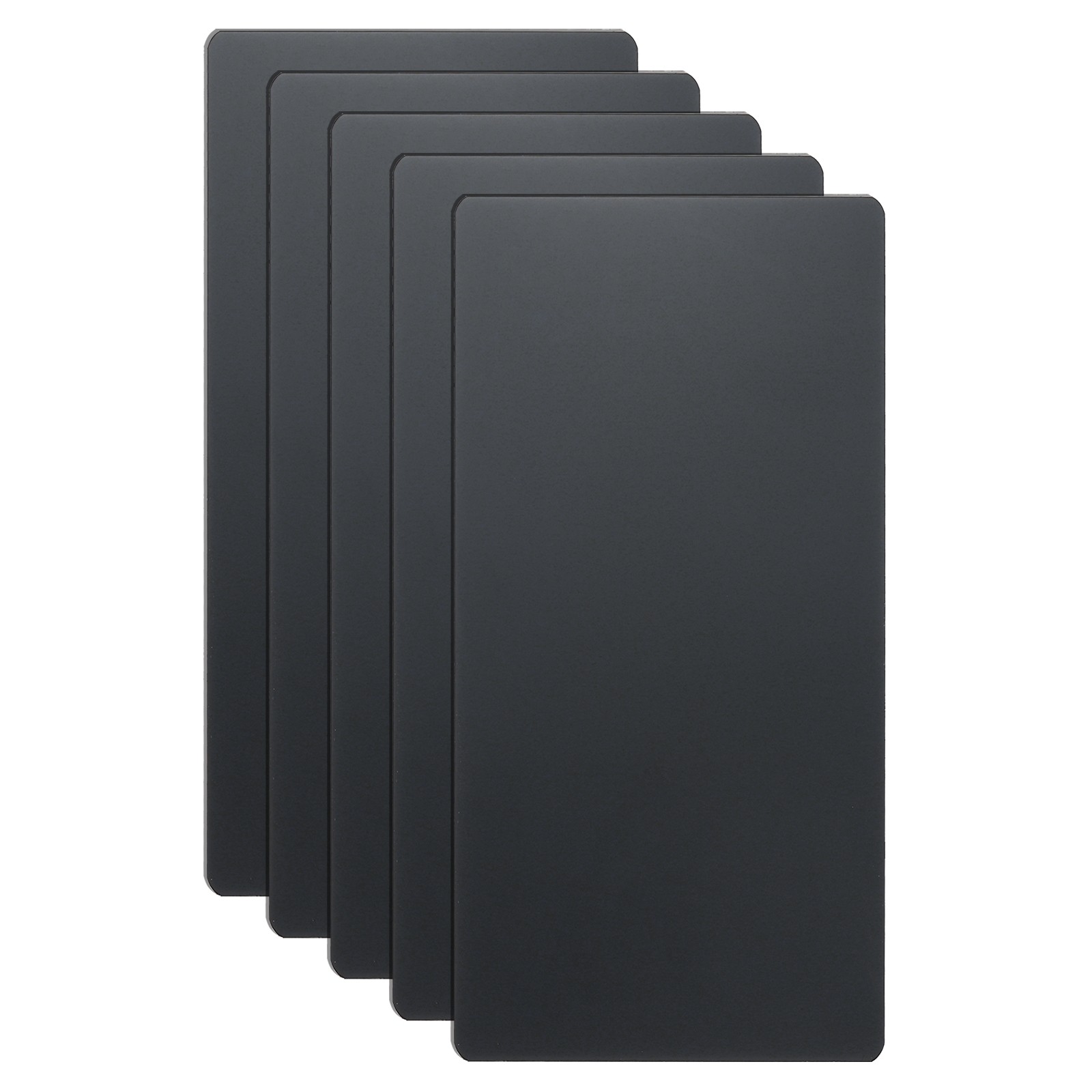 5pcs Metal Business Cards Blanks 4.7×2.4×0.02 Inch Titanium Laser Engrave Black