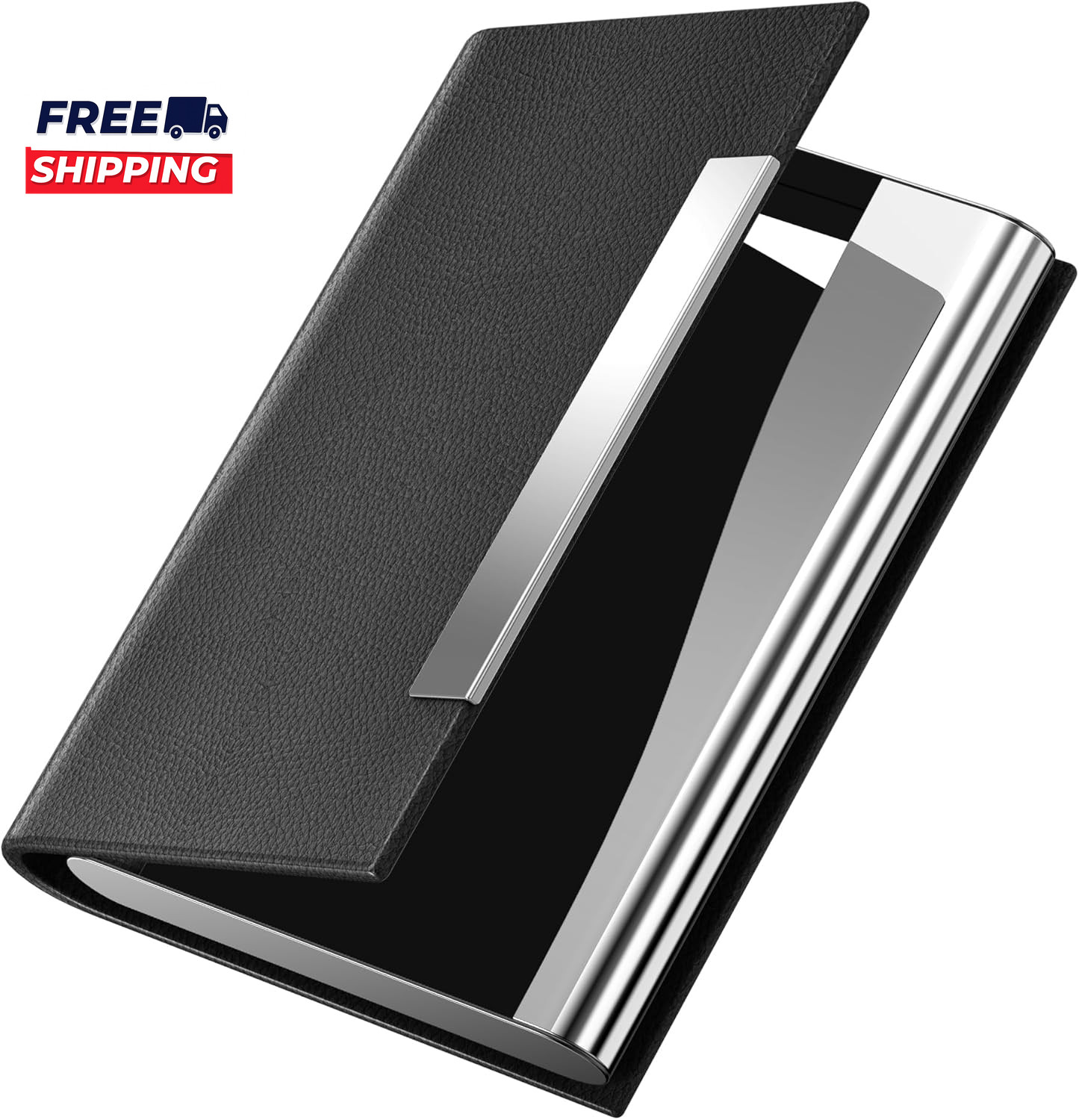 Business Card Holder/ Case Professional PU Leather & Stainless Steel Multi