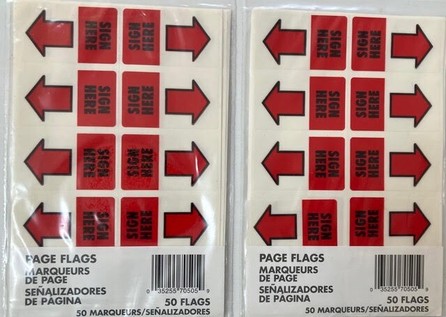 Newly Sealed 50 Red Sparco Page Flags 70505.