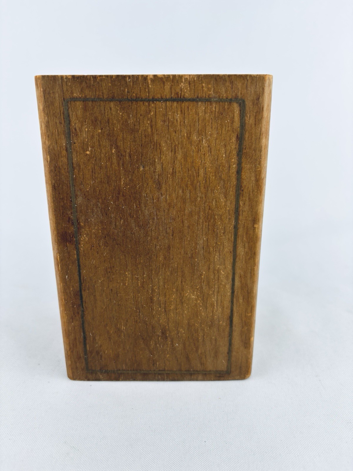 Vintage 70s Wooden Desk Cube Post it Note Paper Holder MCM Retro