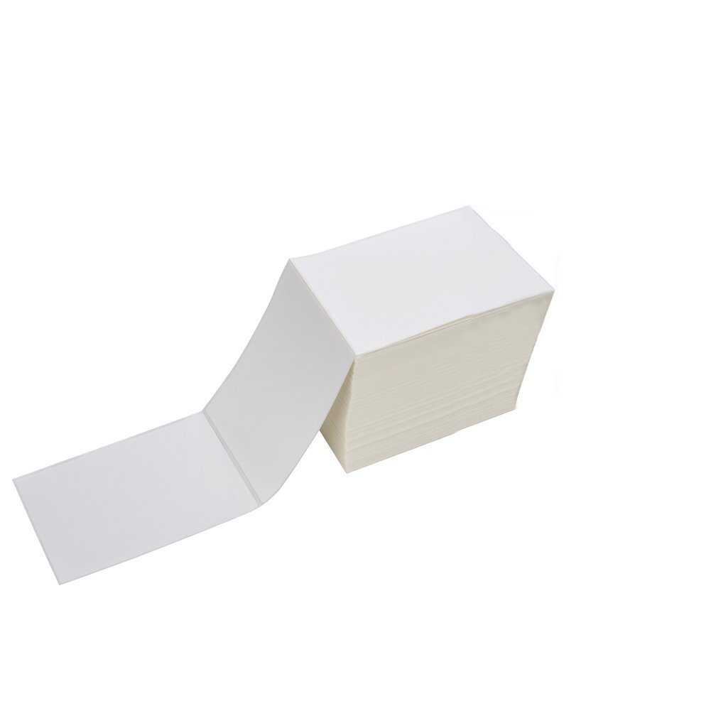 Fanfold 4″ x 6″ Direct Thermal Shipping Labels 500 / Stack Perforated Zebra 2844