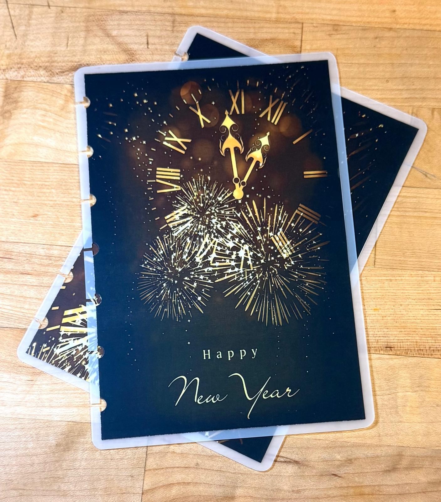 MATTE Happy New Year Holiday Front & Back Cover Set 4 use w/ MINI HAPPY Planner~