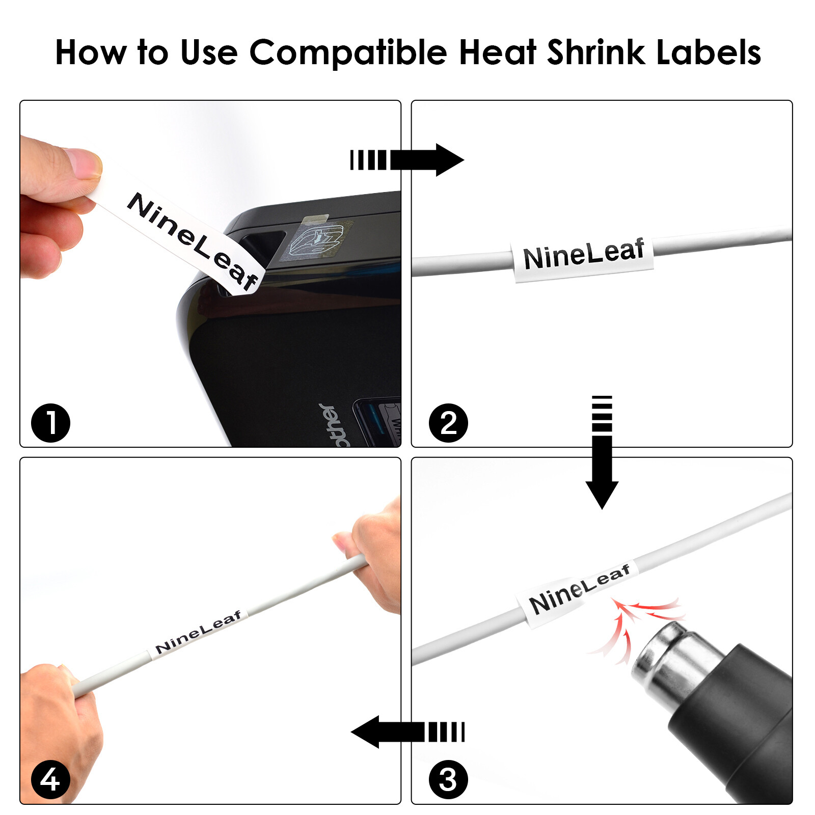 6-24mm for Dymo Rhino 5000 3M PL200 Industrial Labels Heat Shrink Tube Sleeve