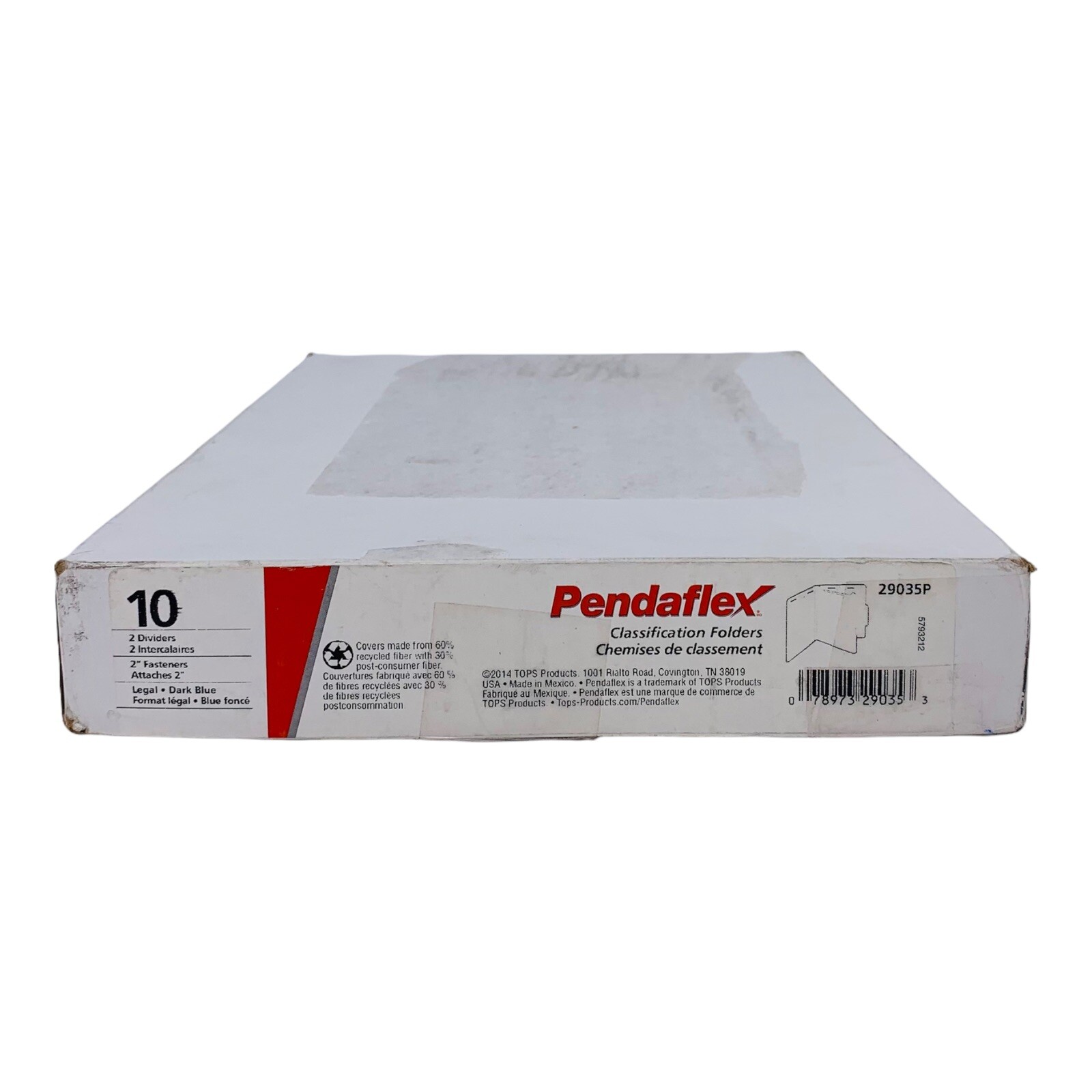 10 Count Pendaflex Classification Folders Legal 2-Divider 6 Fastener Dark Blue
