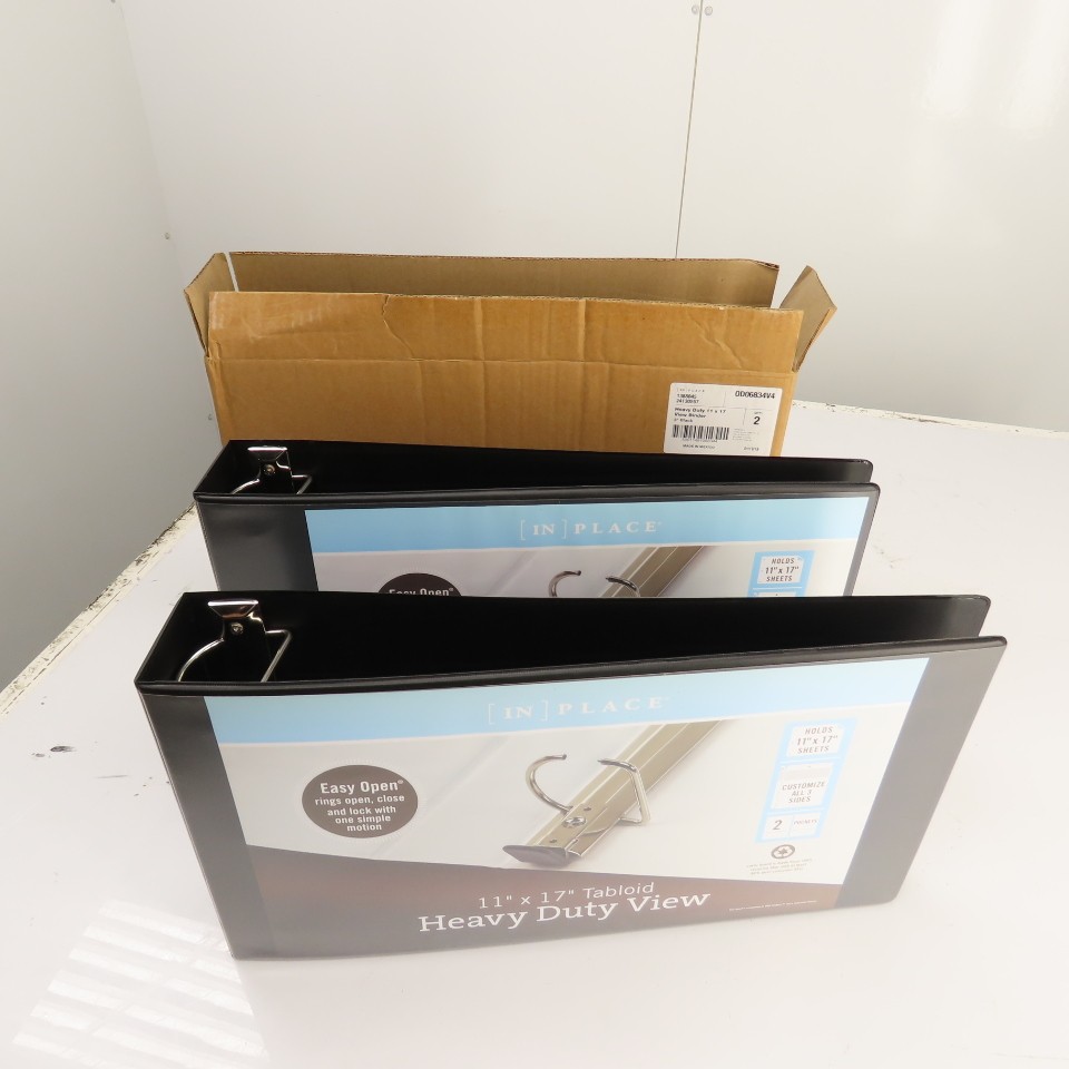[IN] Place 1388845 24130557 heavy Duty 11″ x 17″ View Binder 3″ Black Lot Of 2