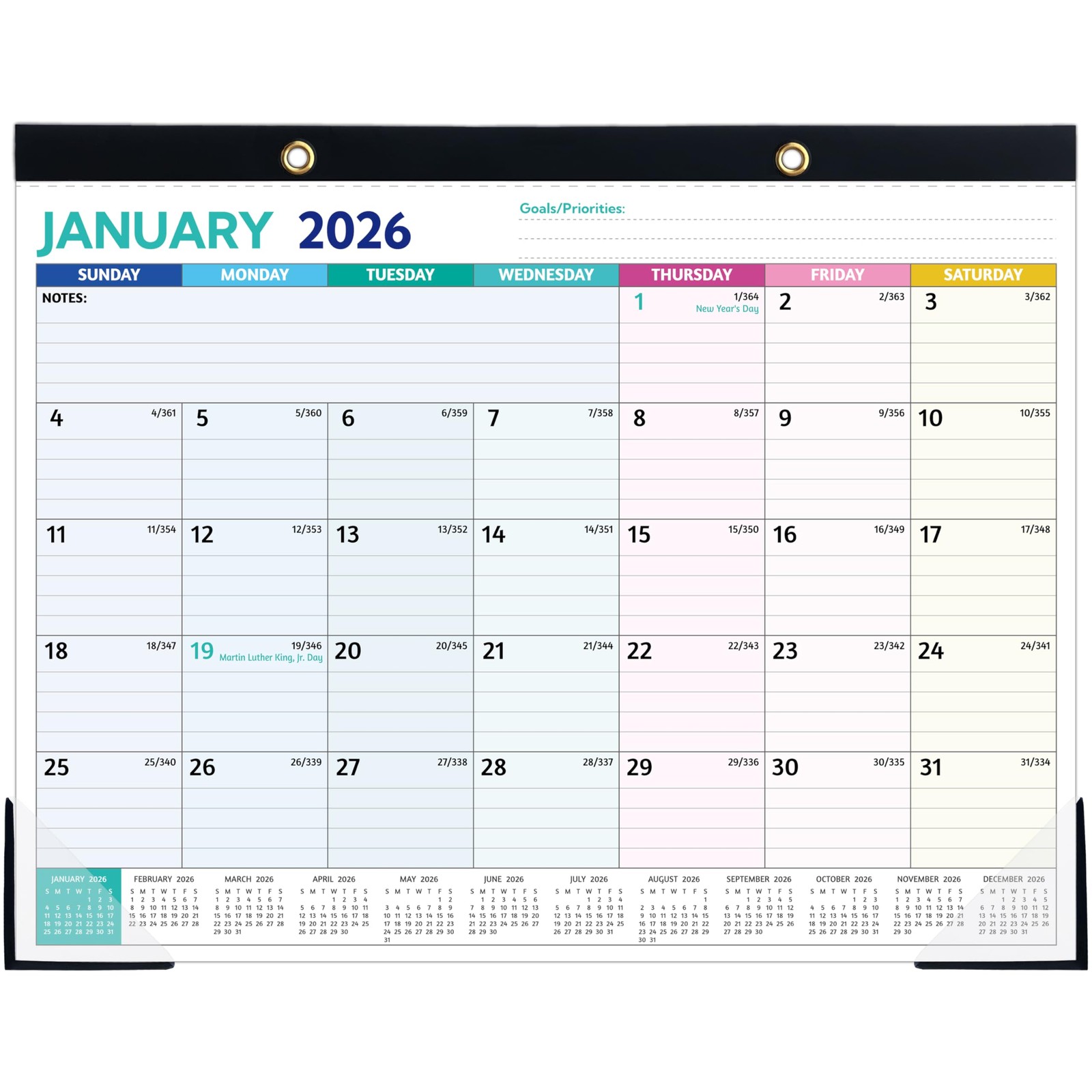 2026 Desk Calendar – Jan 2026 – Dec 2026, 12 Monthly Calendar, Large Desk…