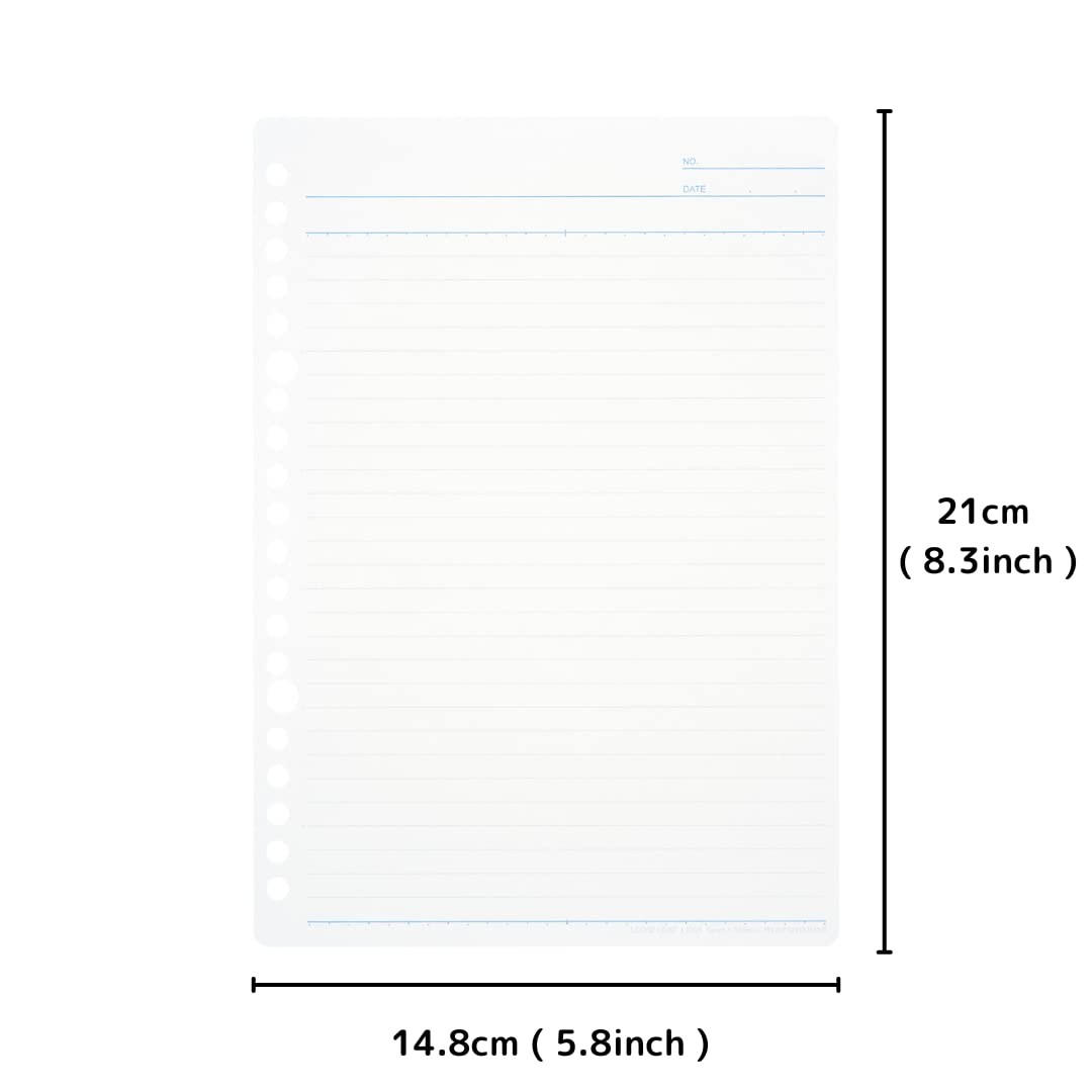 Loose Leaf Binder A5 20 Rings CLARTE Green and Loose Leaf A5 6mm ruled Value Set