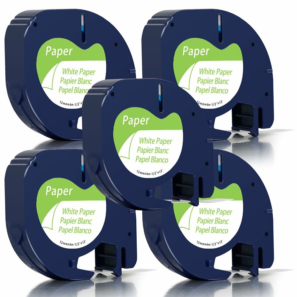 Compatible Dymo LetraTag Refill 91330 White Paper Label Tape 12mm 1/2″ LT-100H