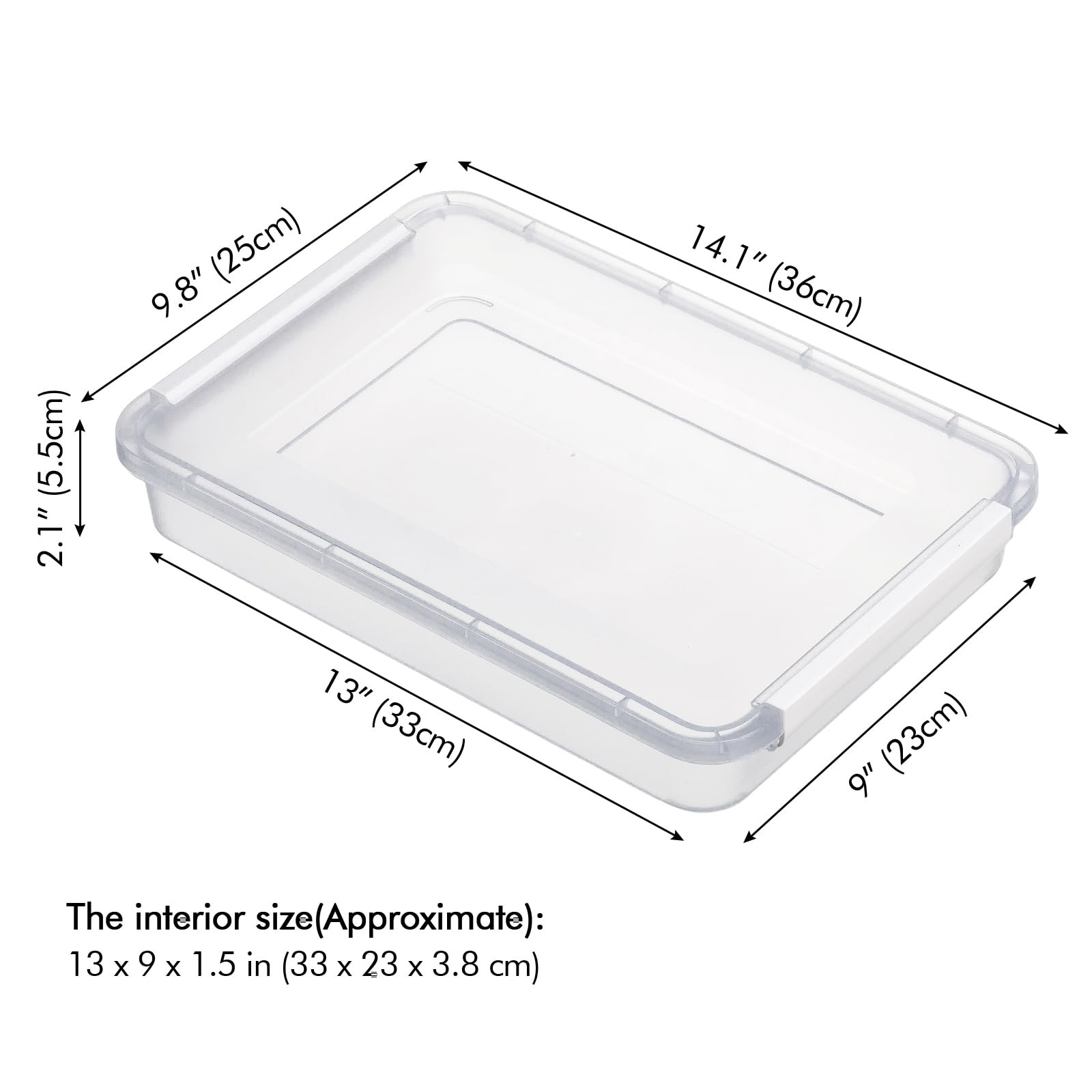 2 PCS Portable Project Case File Document Storage Organizer Clear Box Stand