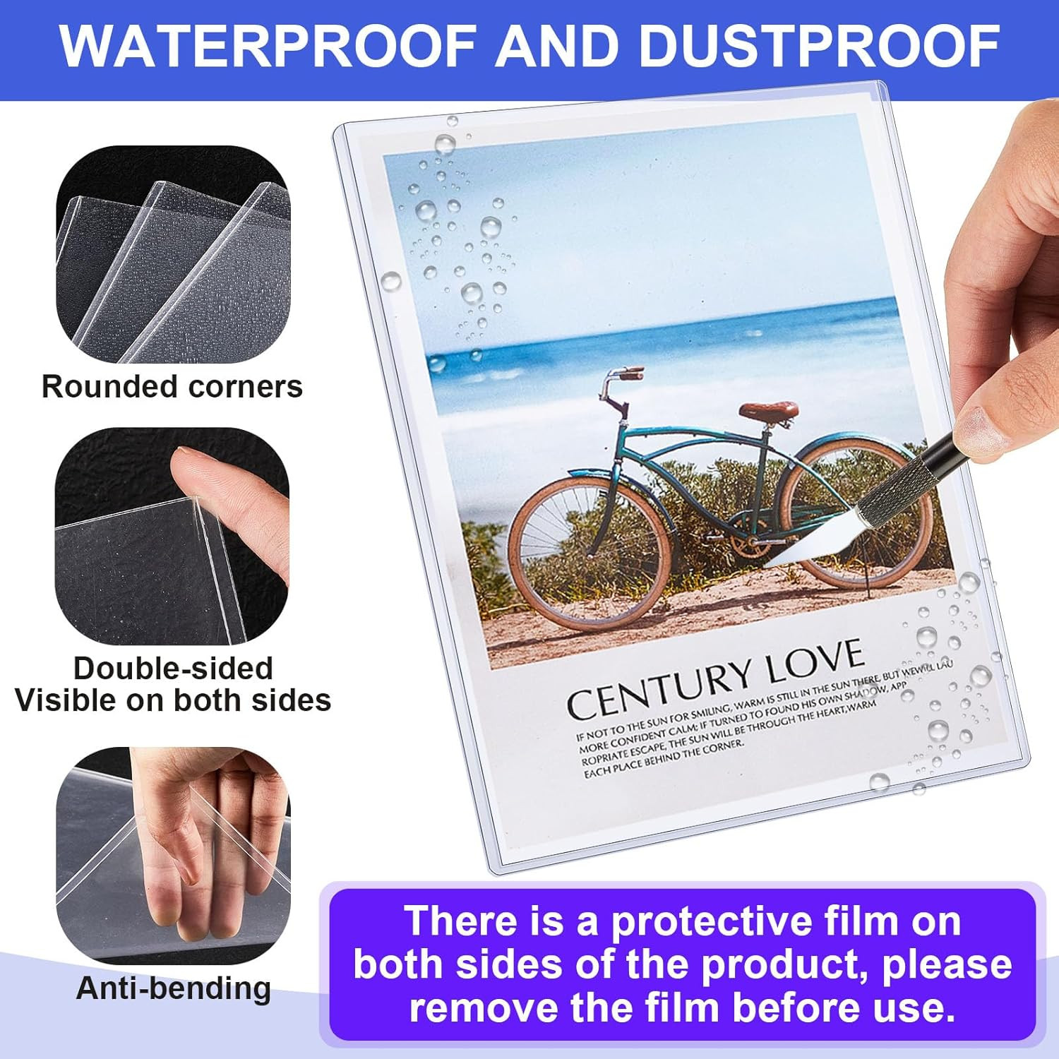 10 Pcs 8 1/2″ X 11″ Rigid Print Protectors Clear Rigid Sleeve Plastic Paper Page