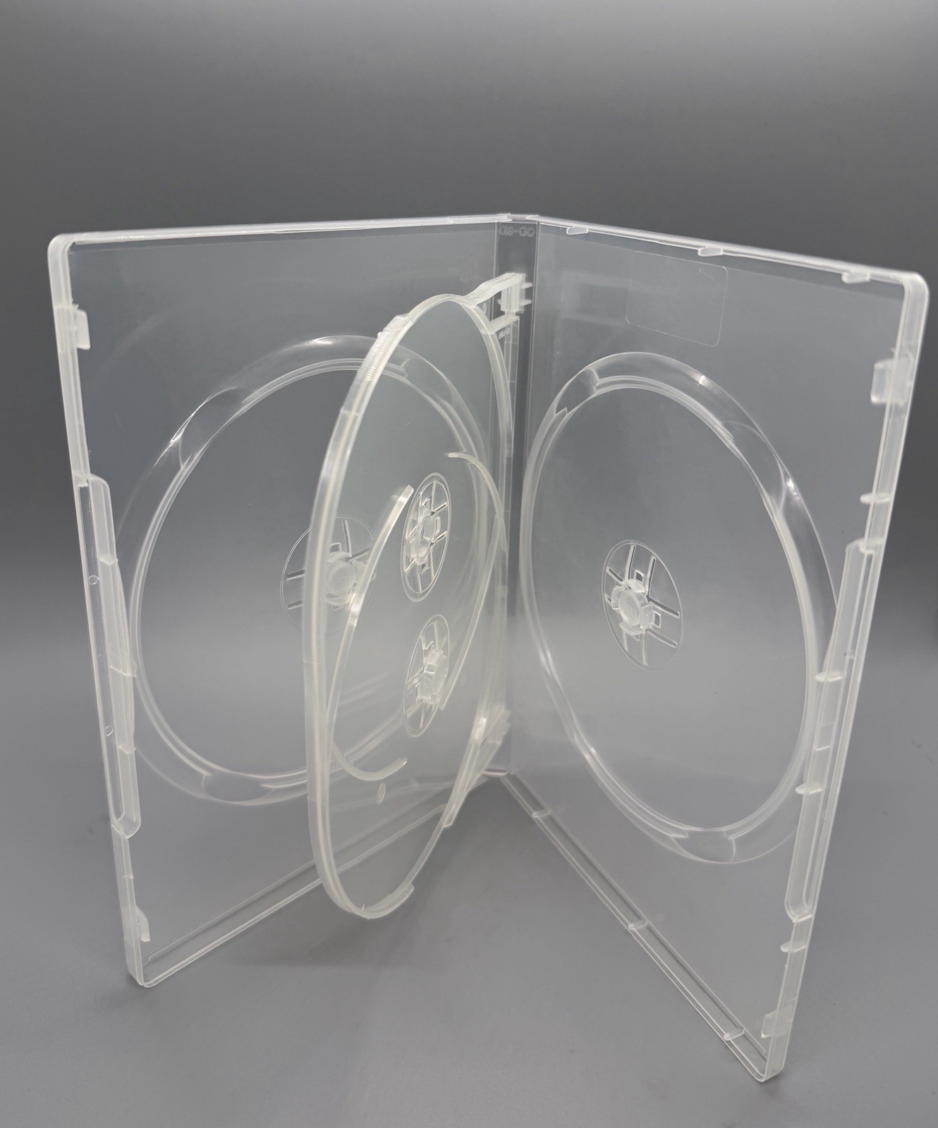 5 NEW SUPER CLEAR SLIM 14MM QUAD MULTI-4 DVD CASE MOVIE BOX, JM4