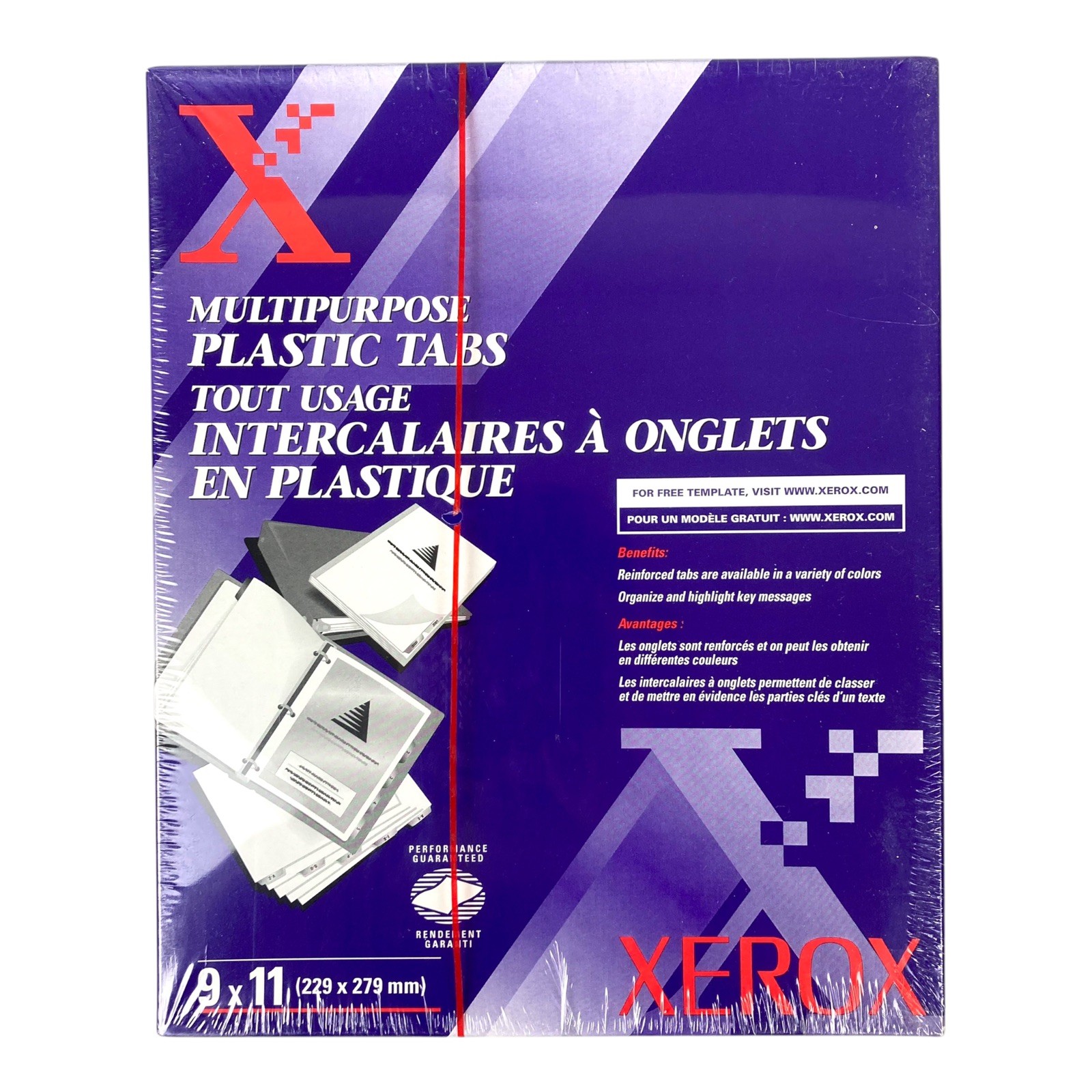 XEROX MULTI PURPOSE REINFORCED TABS 9×11 (229x 279mm) 250 Tabs NEW SEALED