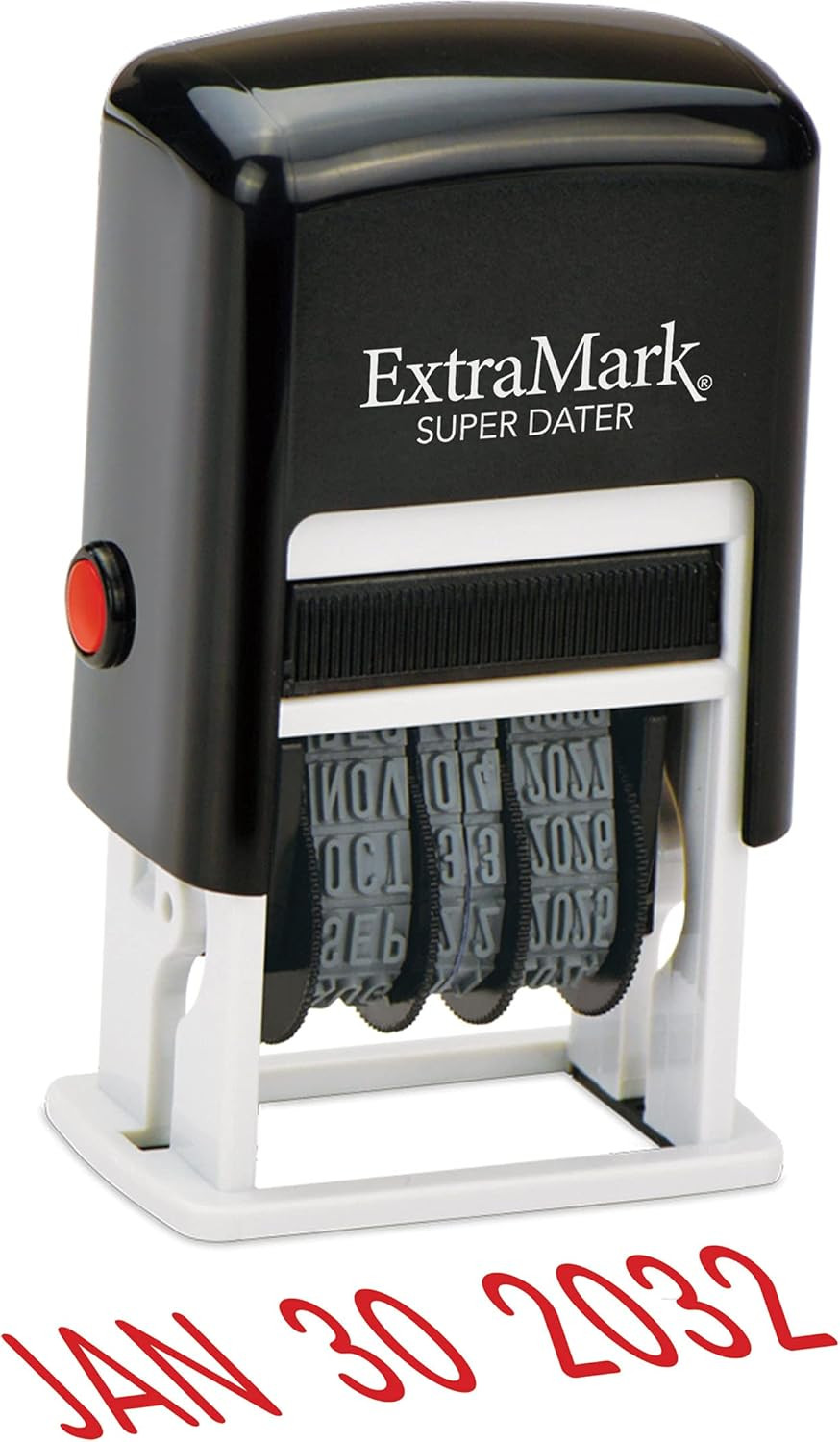 Super Dater Ink Stamp – Self-Inking Rubber Date Stamper – for Documents, Library