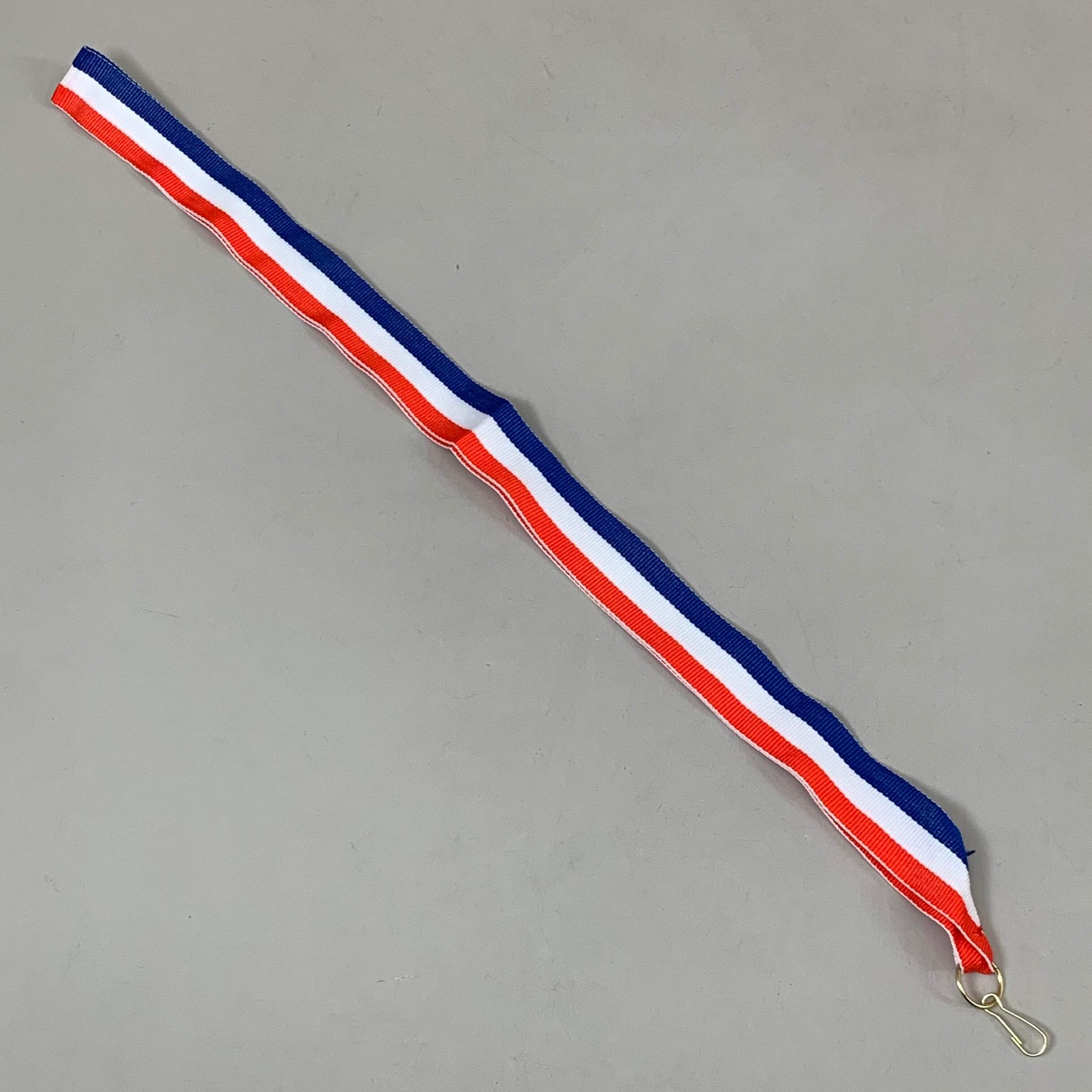 (100 PACK) Lanyard Red White Blue 17″ Gold Hook