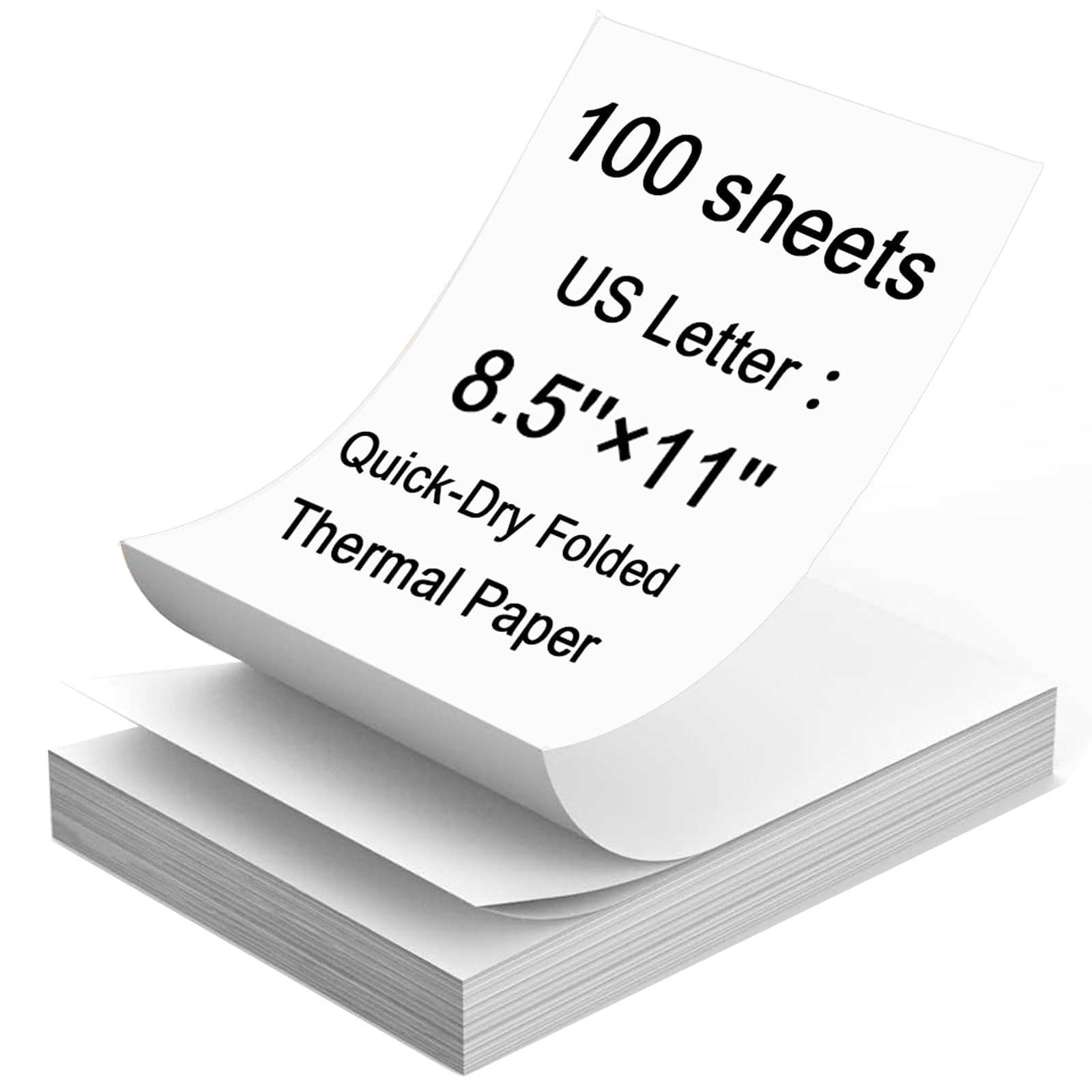 Thermal Printer Paper 8.5 x 11 Inch, 100 Sheets US Letter Size Thermal Paper