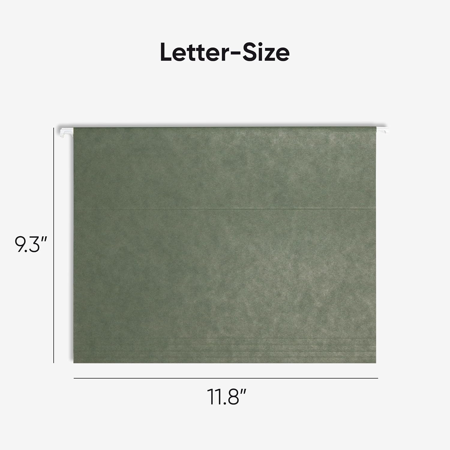 Hanging File Folder, 1/5-Cut Adjustable Tab, Letter Size, Standard Green, Hangin