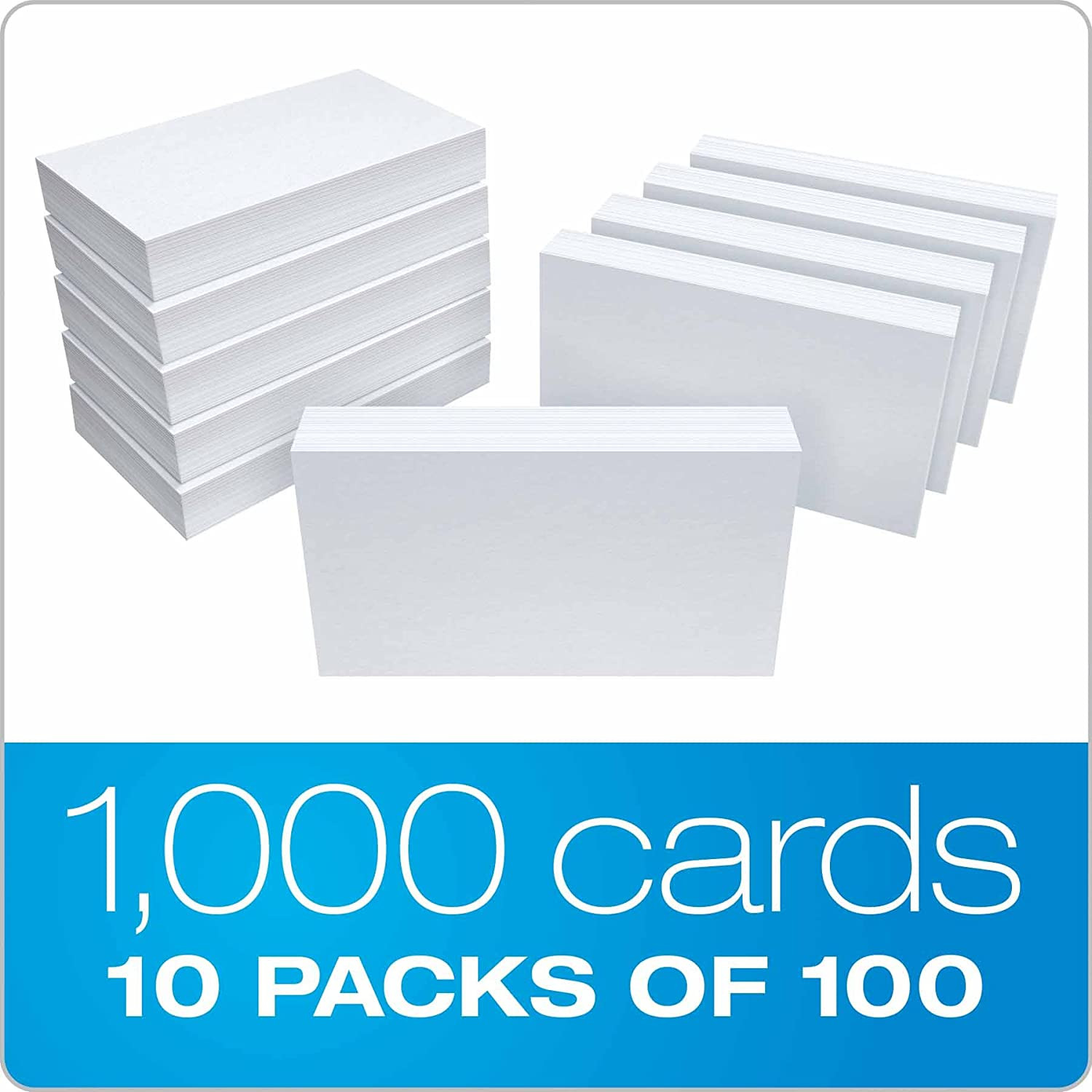 Oxford 30 (1000 PK) Blank Index Cards, 3″ X 5″, White, 1,000 Cards (10 Packs of