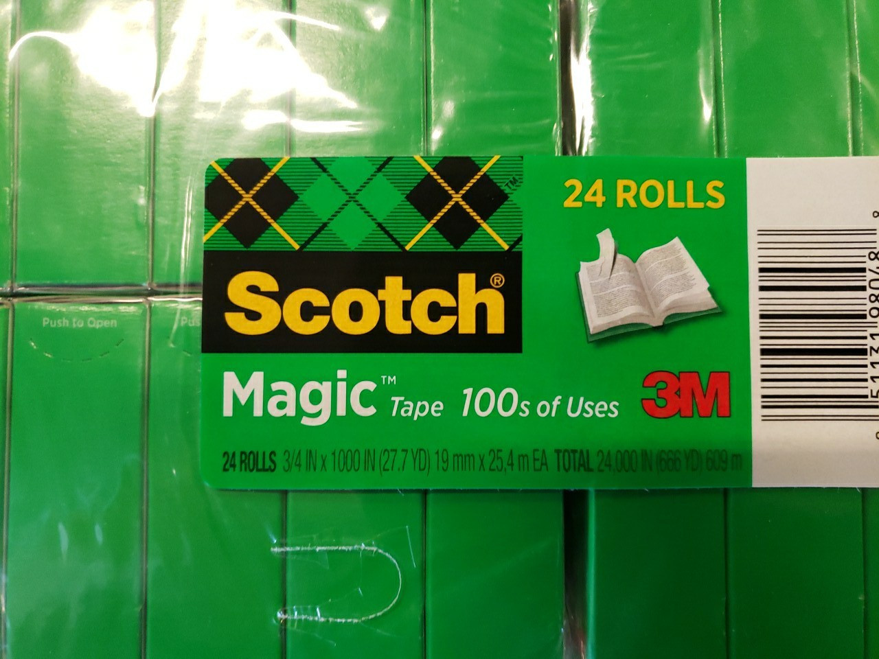 Scotch Magic Tape, Invisible, 3/4 in. X 1000 in., 24 Tape Rolls