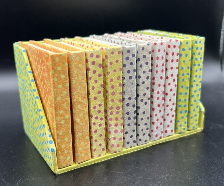 Mini Blank Journals, Set of 10, Each 3 inches square, Unused, Cute Polka Dots