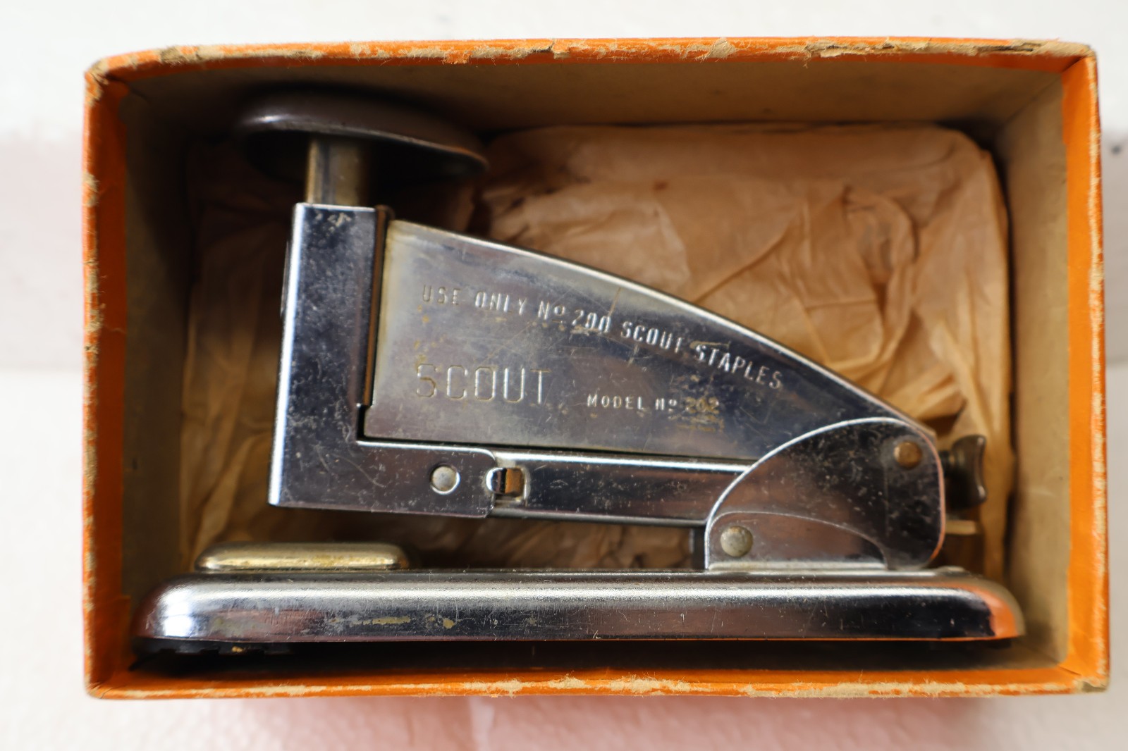 Vintage Ace Scout Model No. 202 With Original Box 3″ x 4.5″ Stapling Machine