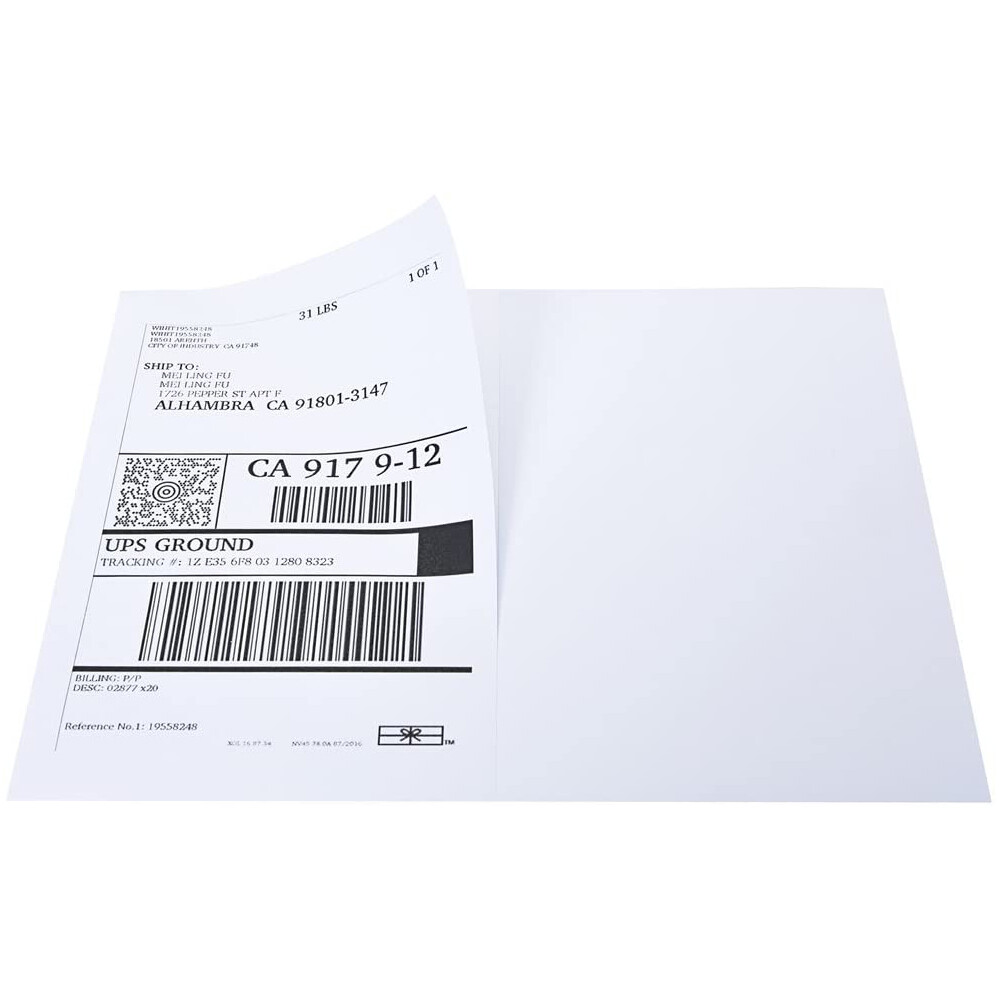 200 Shipping Labels 8.5×5.5 Half Sheets Blank Self Adhesive 2 Per Sheet USA