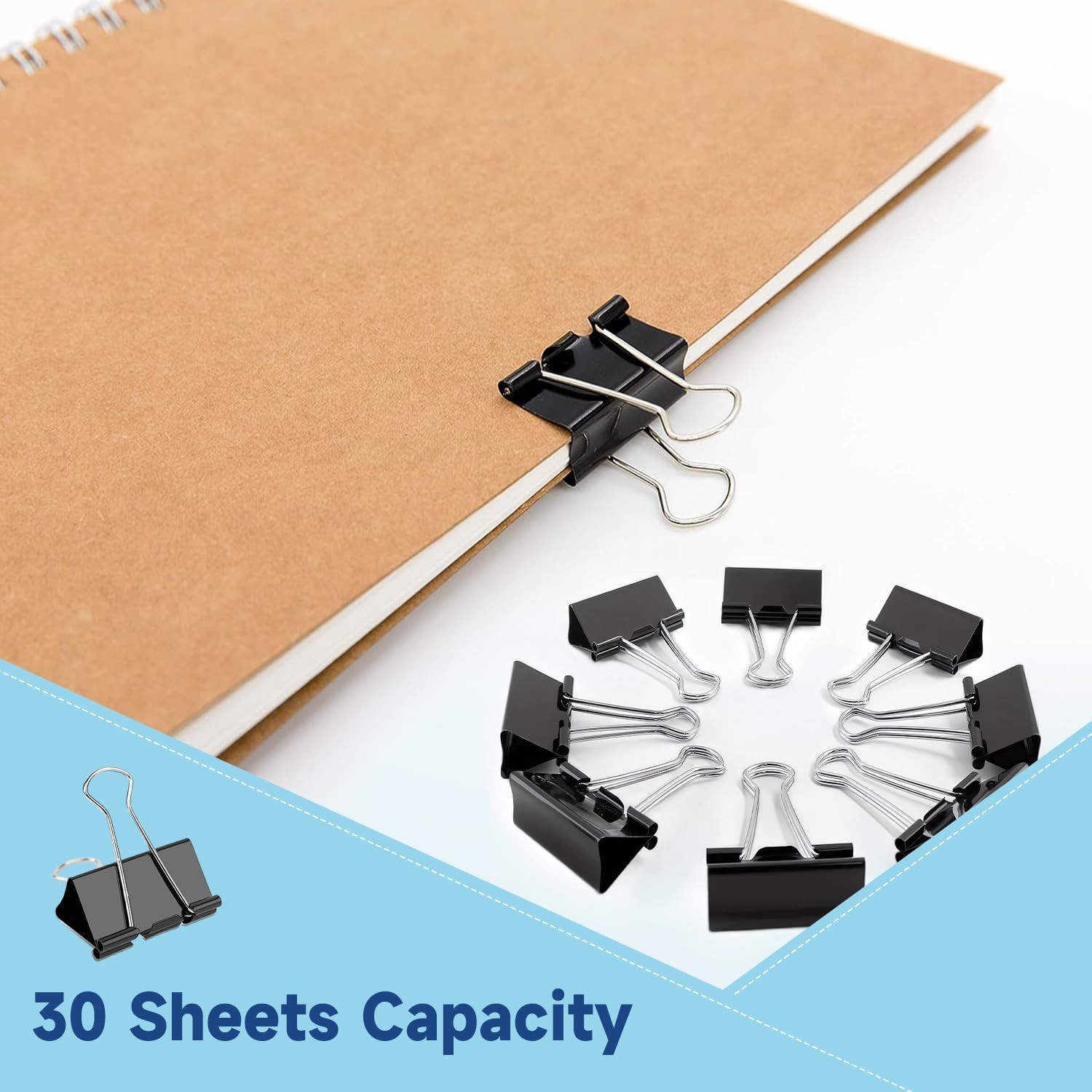 240 Pack Mini Binder Clips, Black Binder Clips, Small Paper Clips 15Mm 5/8 Inch.