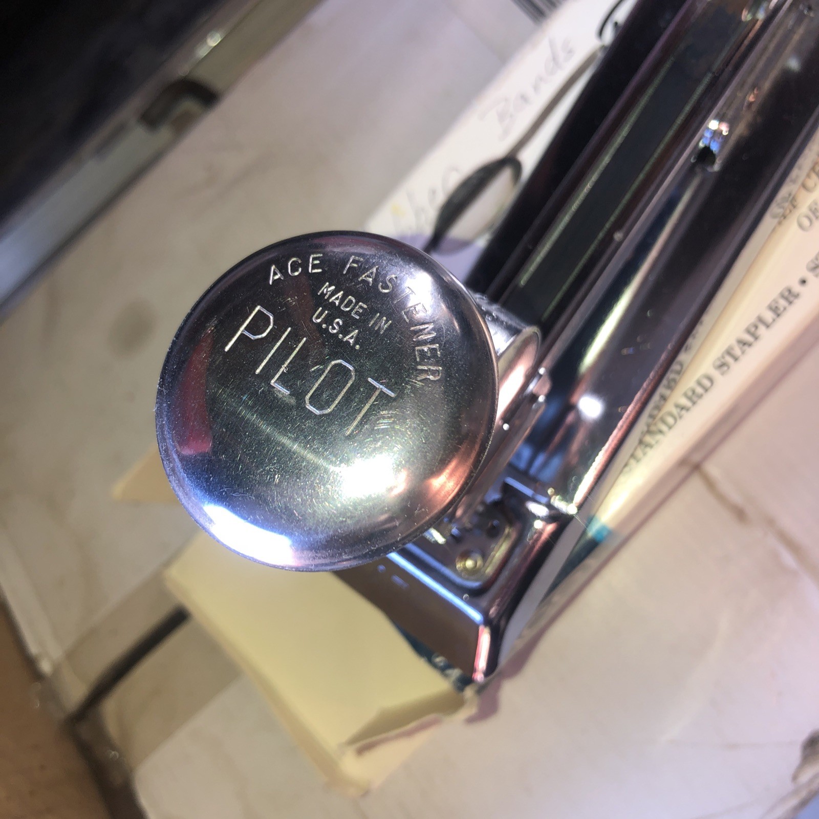 VINTAGE Stapler-Tacker by ACE Fastener Corp Pilot No 404 ORIGNAL BOX