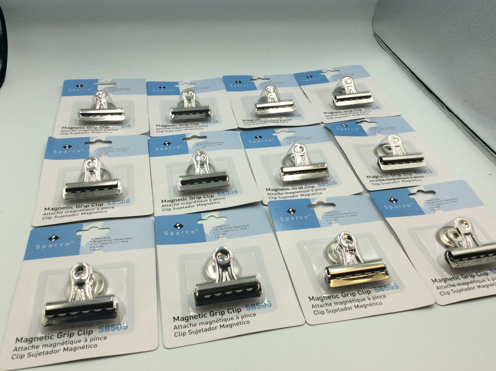 Sparco Bulldog Magnetic Clips Steel, #2, 2-1/4″, Silver, Heavy Duty, Case of 24