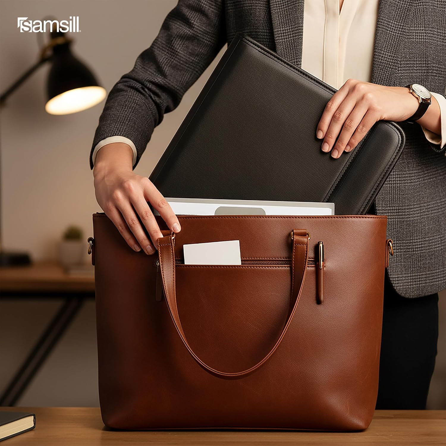 Professional Padfolio with Secure Zippered Closure, 10.1 Inch Tablet Sleeve, and
