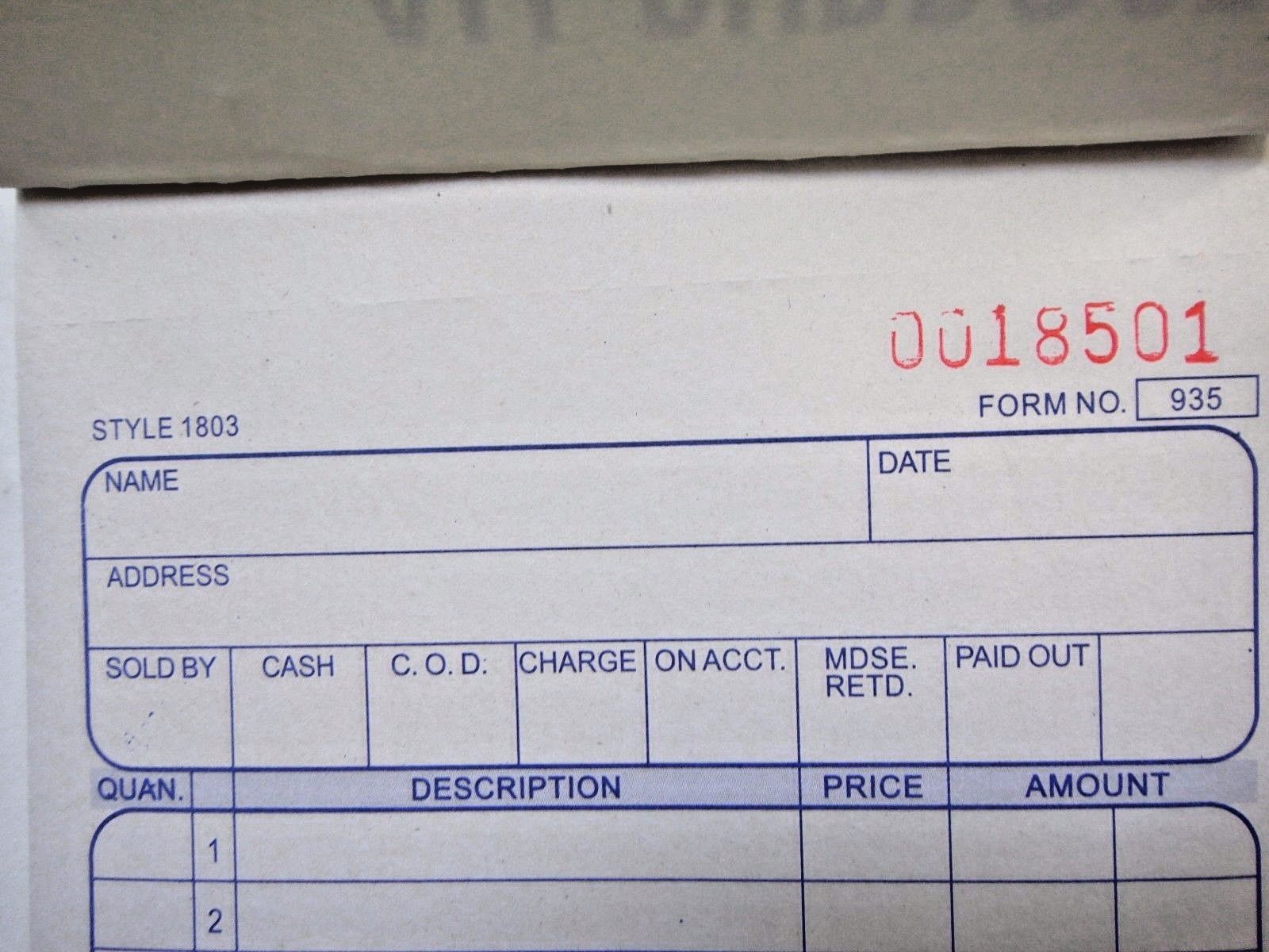 New Sales Order Book Receipt Invoice Duplicate 50 sets Form Carbonless US Seller