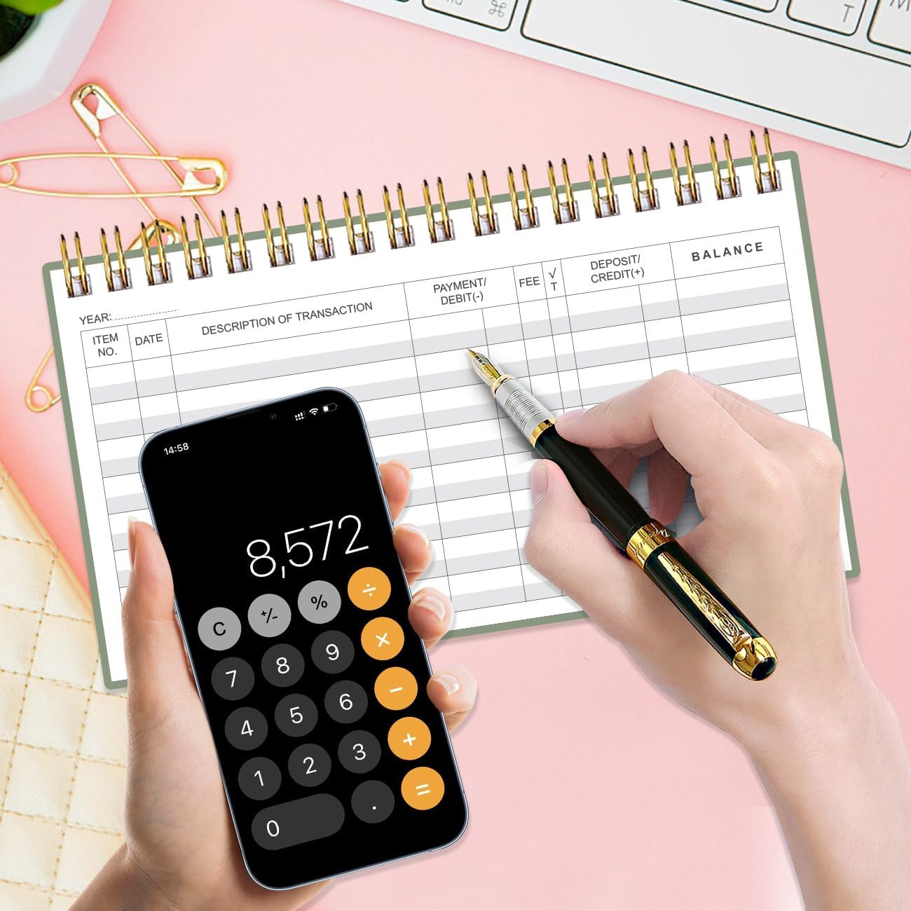 Check Registers for Personal Checkbook – A6 Blank Ledger Transaction Registers f