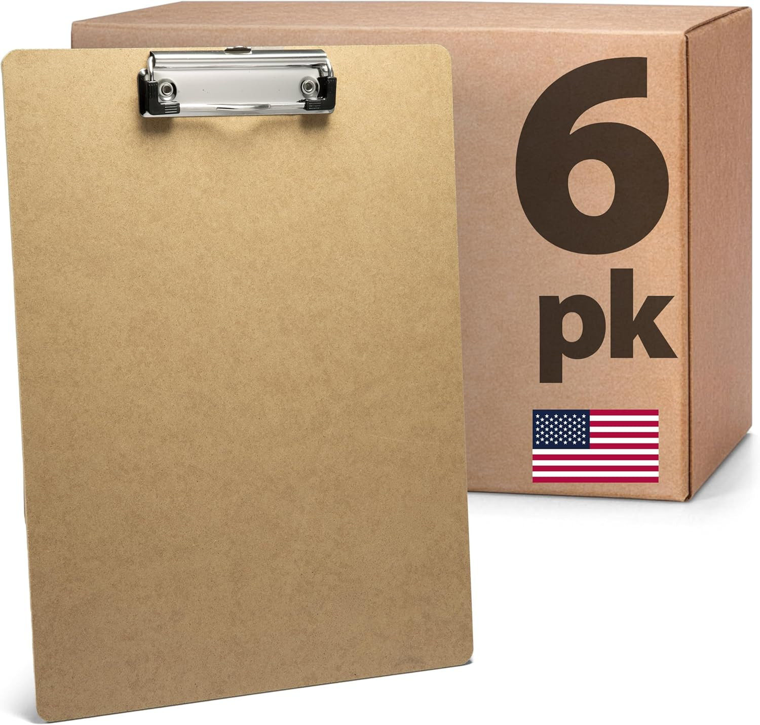 Recycled Wood Clipboards, Low Profile Clip, 6 Pack Clipboards