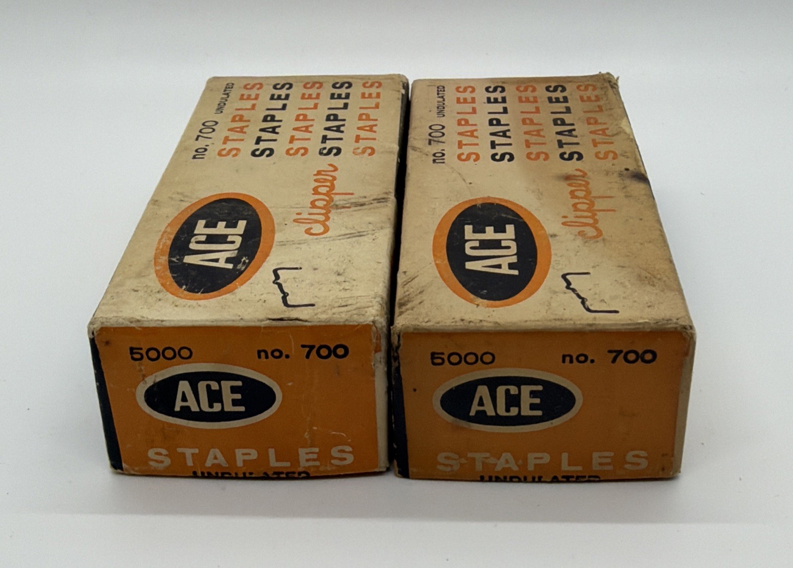 2x Ace Clipper Staples No. 700 Undulated 5000 Original Box Victoria St Chicago