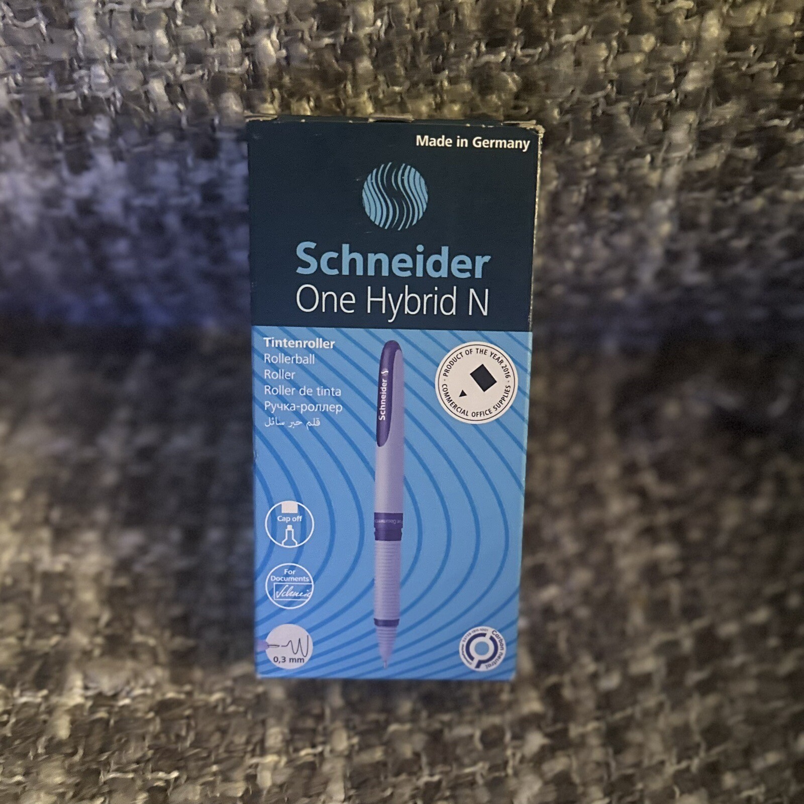 Schneider One Hybrid N Rollerball Pen, 0.3 mm Hybrid Conical Tip, Black 10 ct