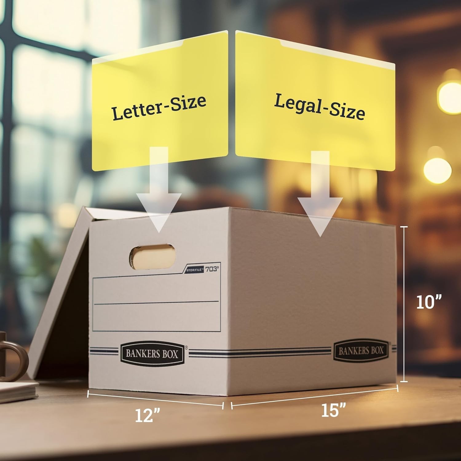 Bankers Box Basic Duty Letter/Legal File Storage Box with Lids 12-Pack, 00703