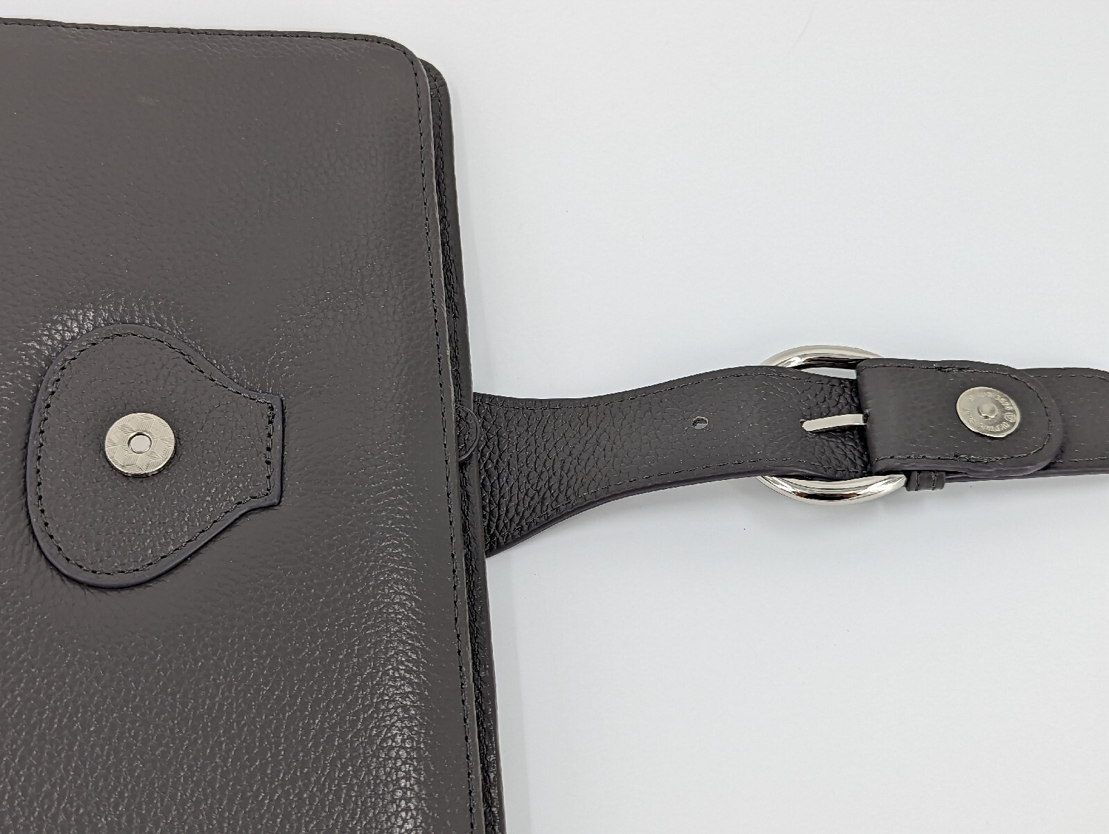 Franklin Covey CO AVA Gray Binder 9.2”x7” Full Grain Leather for Classic Planner