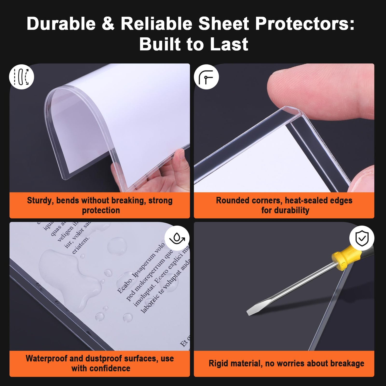 5 Pack 8″ x 10″ Rigid Print Protectors Clear Hard Plastic Sheet Protectors To…