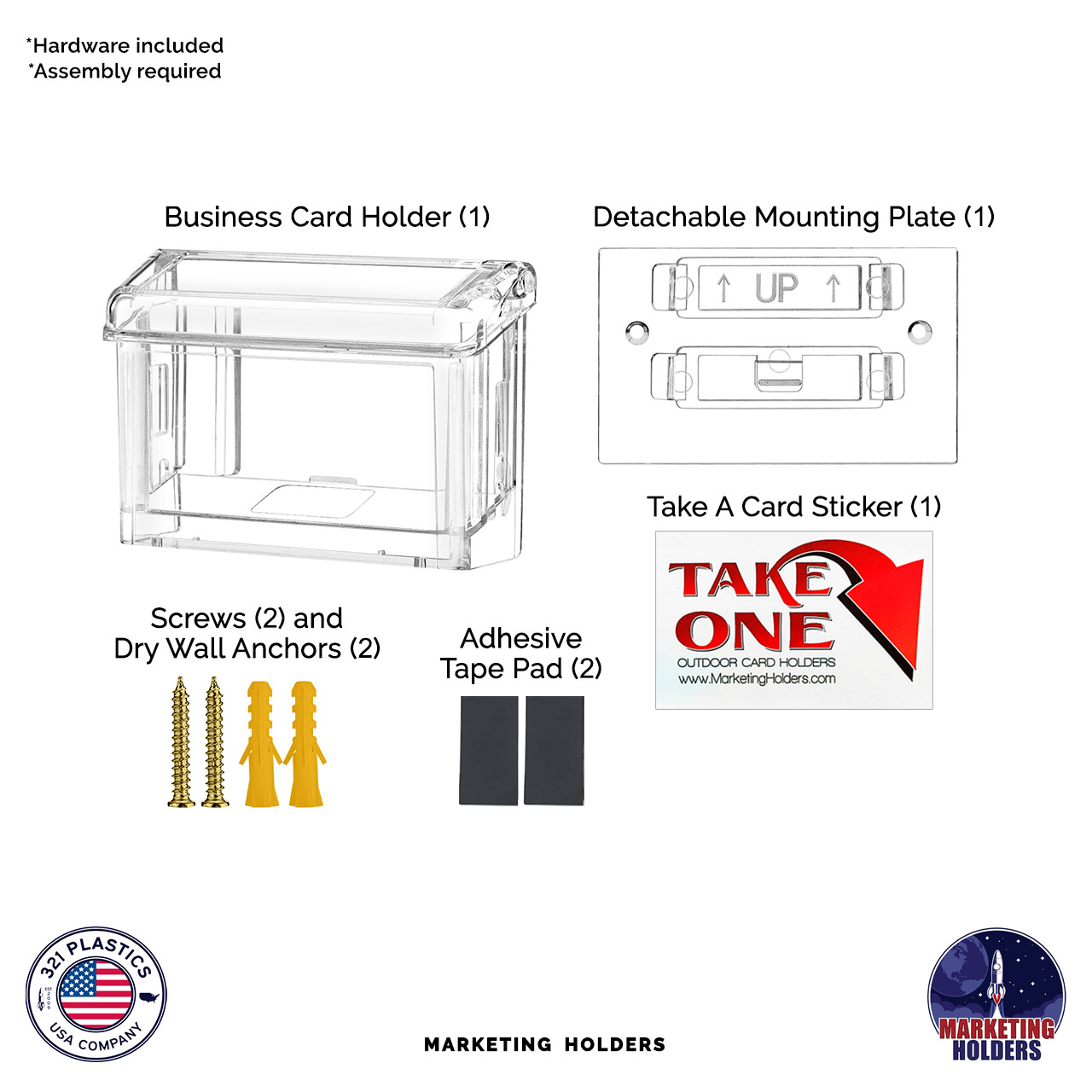Outdoor and Vehicle Business Card Holder Premium Quality Clear Acrylic