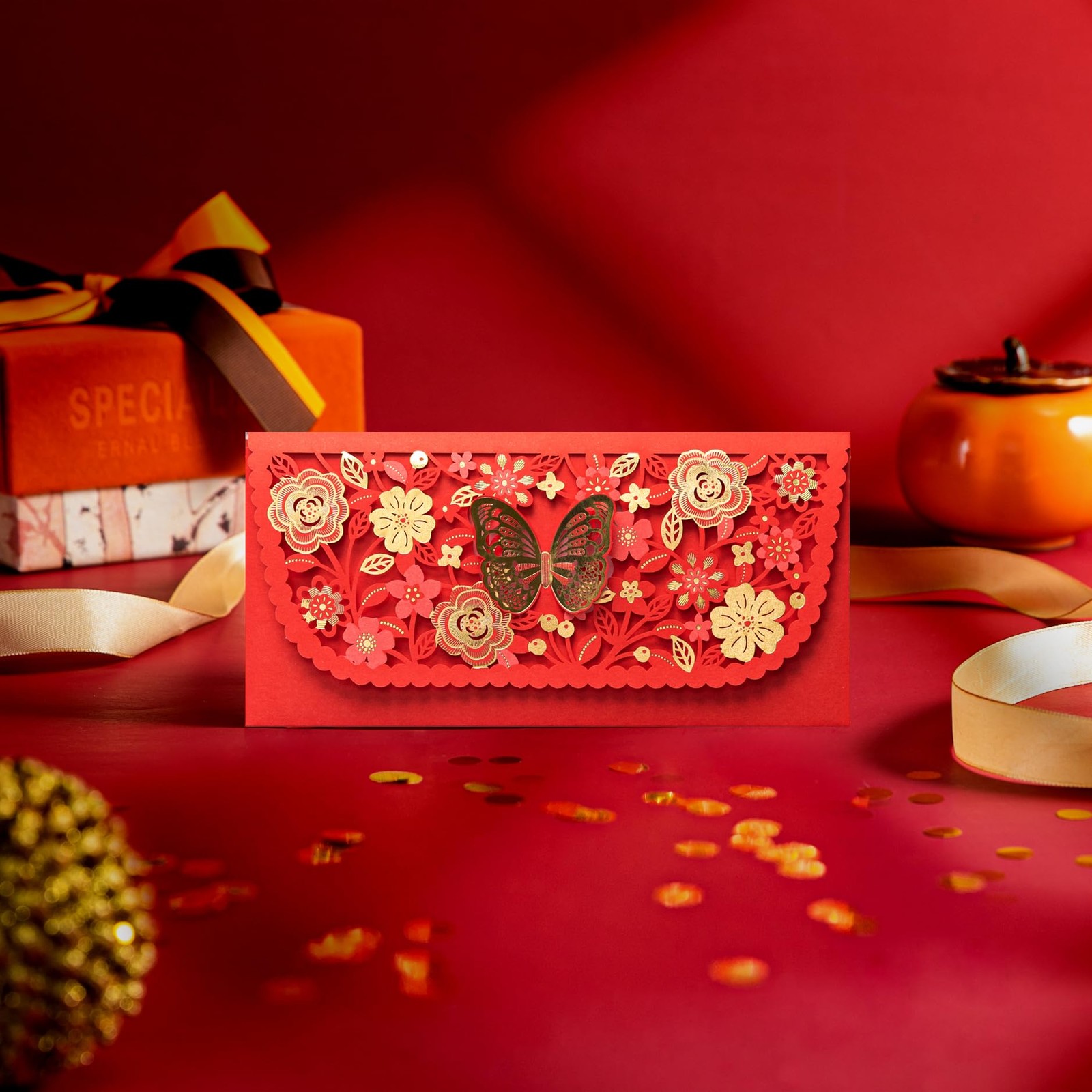 20pcs Luxurious Chinese New Year Red Envelopes, Standard, red