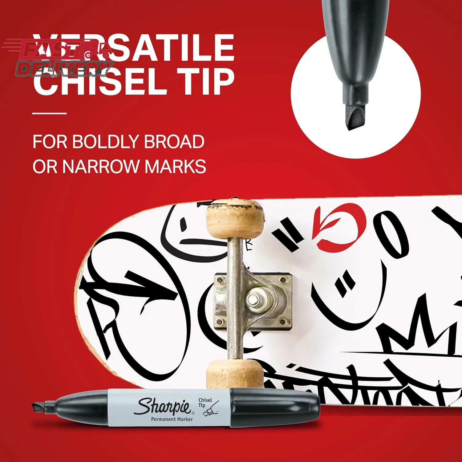 Sharpie Permanent Markers, Chisel Tip, Black, 12 Count – Home, School, Office Su