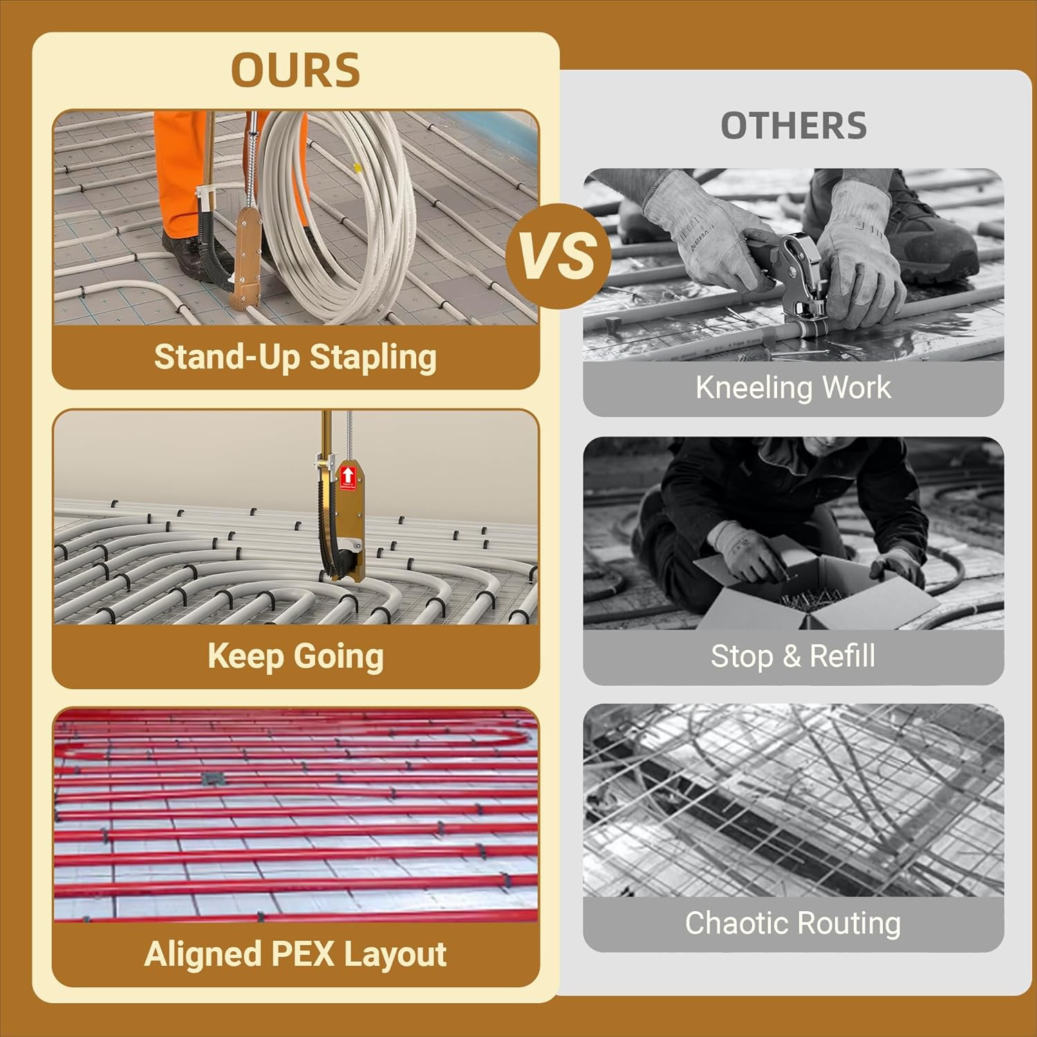 PEX Pipe Stapler Kit with 1100 Foamboard Staples for 1″ & 2″ Foamboard