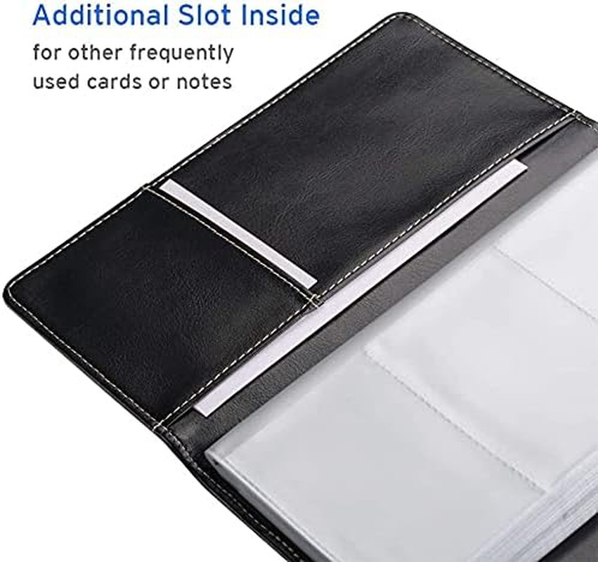Sooez Leather Professional Business Card Book Holder Organizer, 240 Capacity Cre